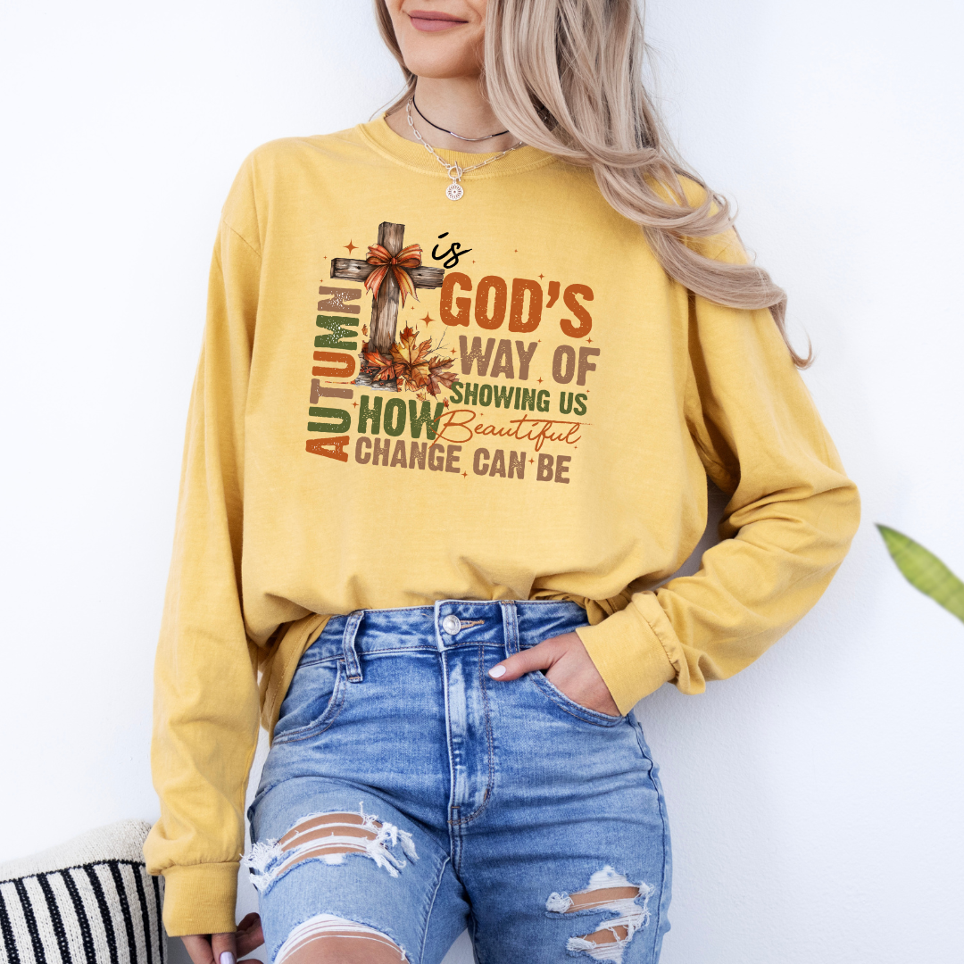 God's Way Long Sleeve Tee - Fall Tee - Thanksgiving Tee Hoodie, Sweatshirt | PodTeesHub.com
