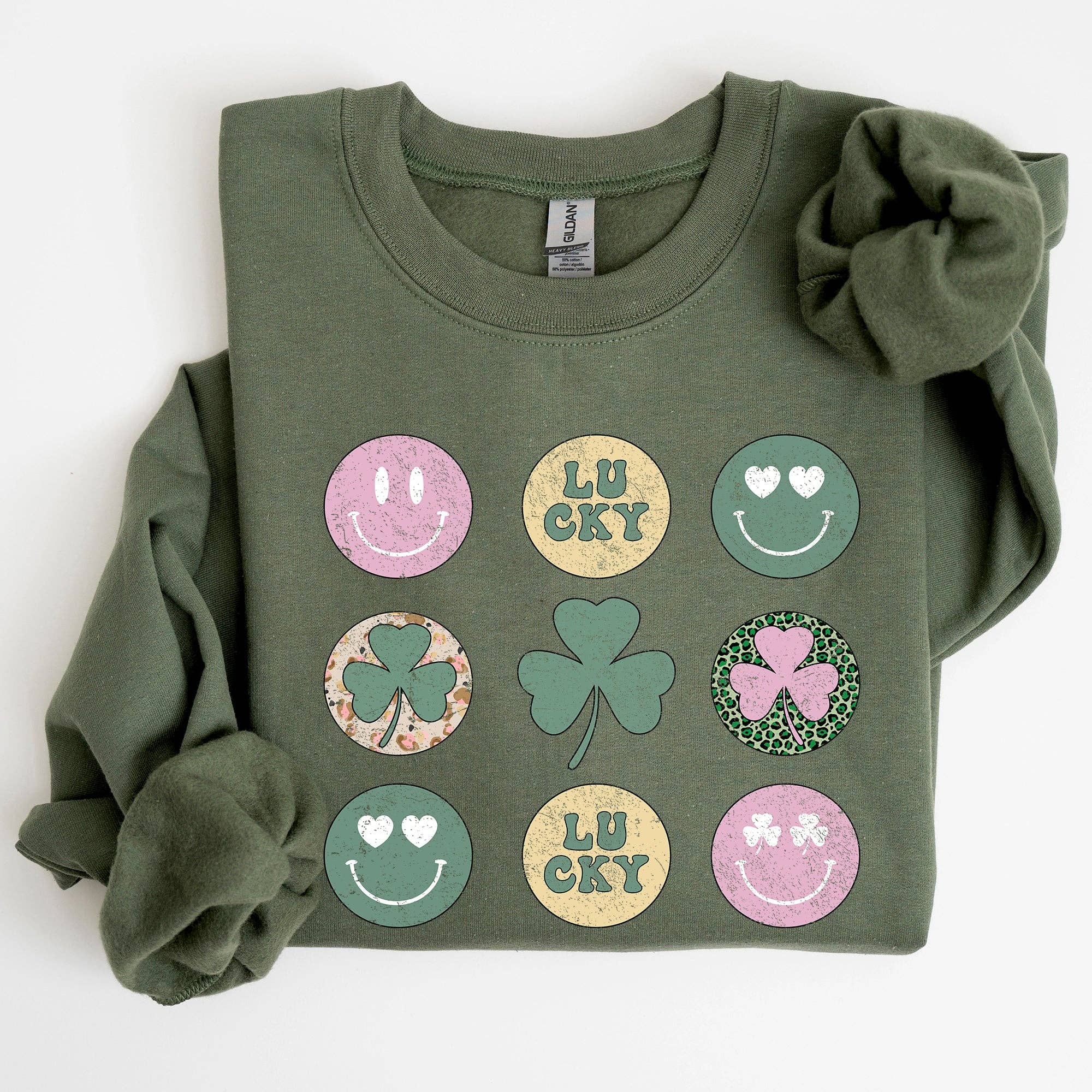 Retro Lucky Smileys, St Patrick's Day Sweatshirt T-Shirts, Hoodie | PodTeesHub.com
