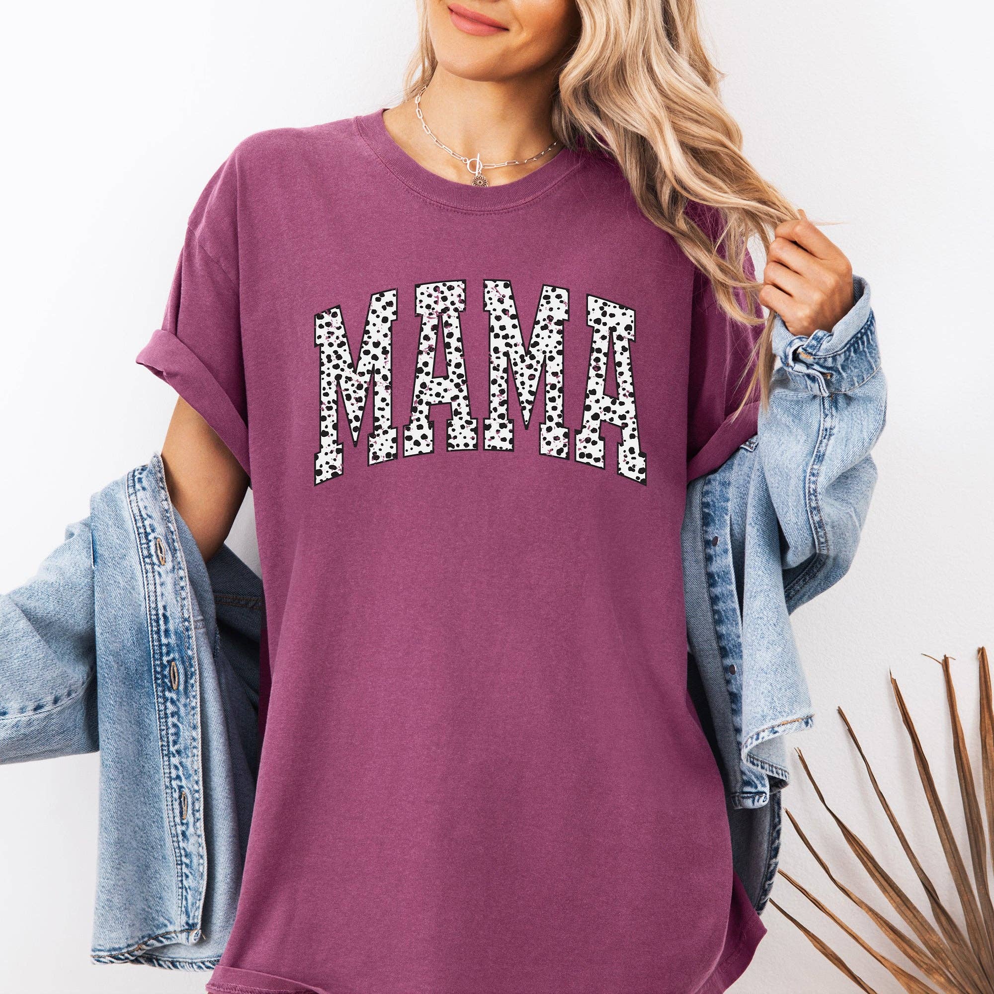 Mama, Dalmatian Print, Varsity, Retro, Vintage Tshirt Hoodie, Sweatshirt | PodTeesHub.com