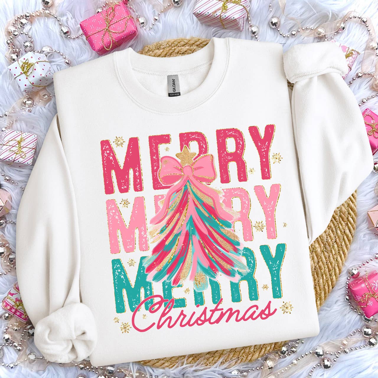 Merry Merry Merry Christmas Sweatshirt T-Shirts, Hoodie | PodTeesHub.com