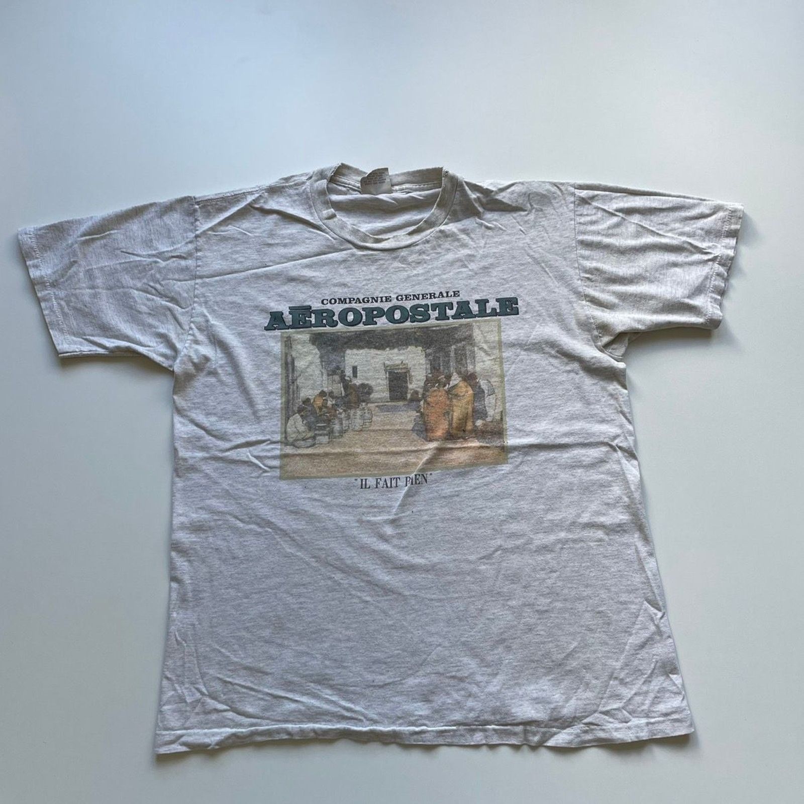 Vintage 90s Aeropostale Il Fait Bein Art Graphic T Shirt Xl Hoodie, Sweatshirt | PodTeesHub.com