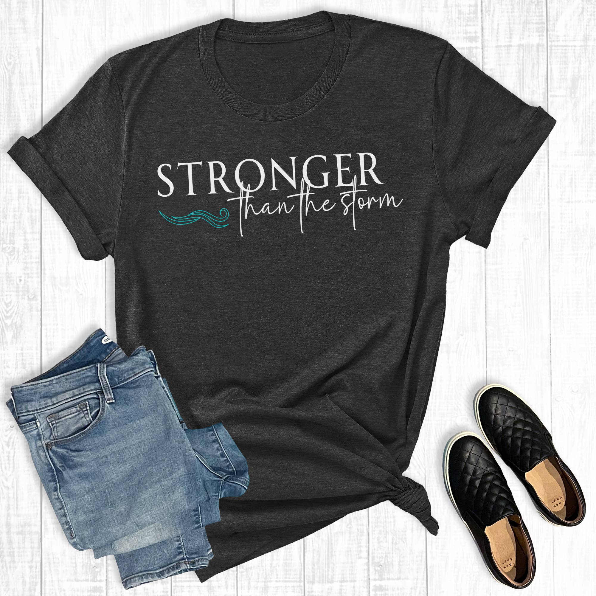Faith Stronger Than the Storm Graphic Tee Hoodie, Sweatshirt | PodTeesHub.com