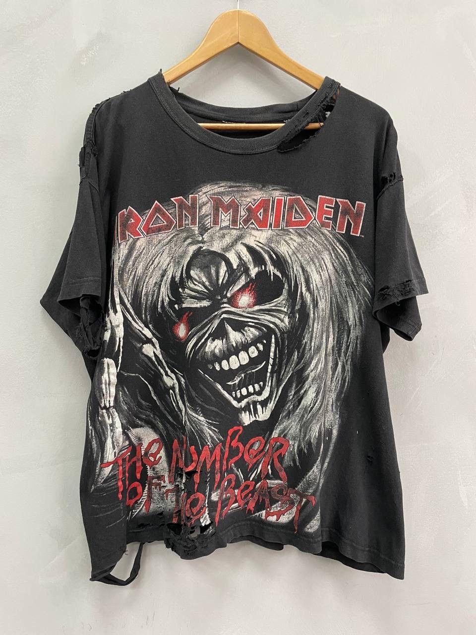 Vintage 1990 Iron Maiden Boxy Tee T Shirt Dirty Thrasher Hoodie, Sweatshirt | PodTeesHub.com