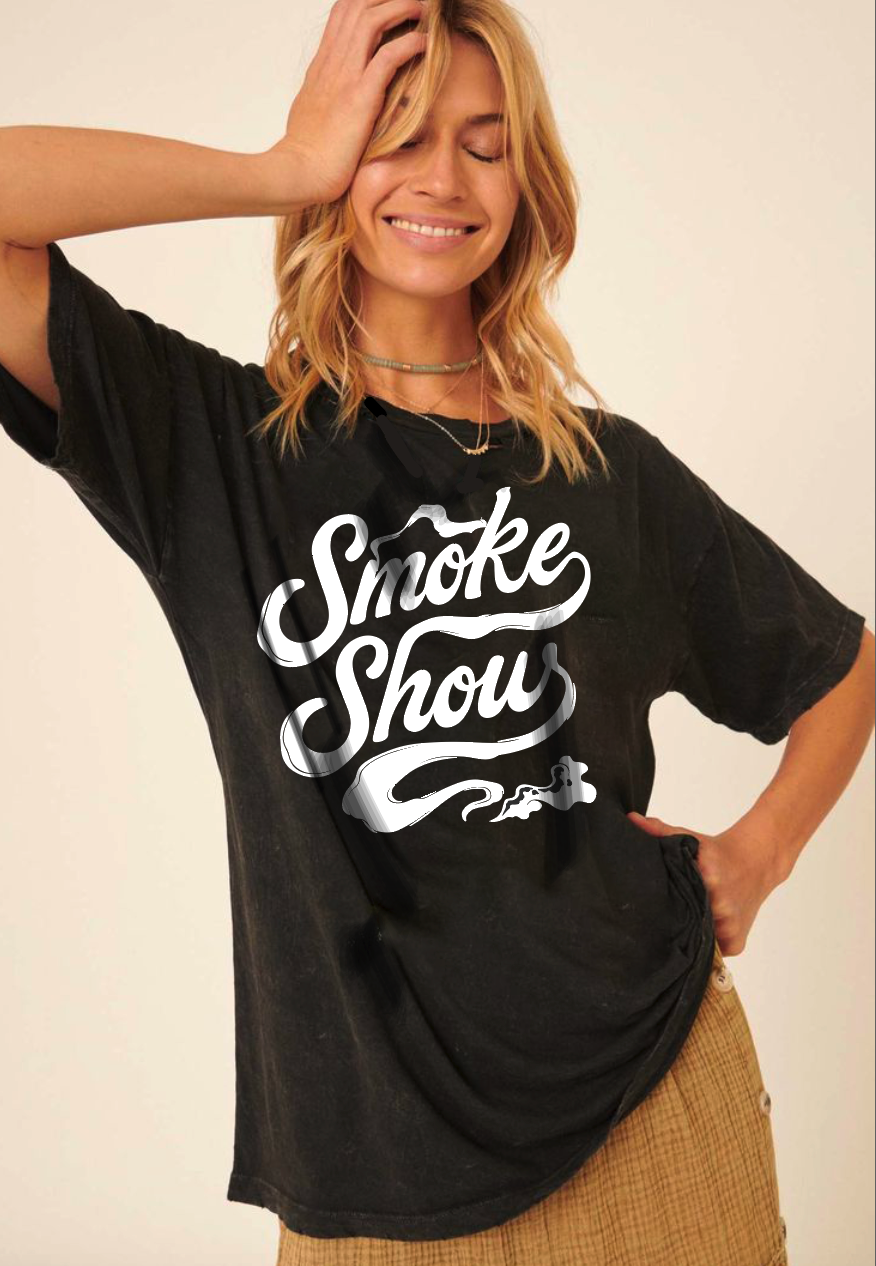 Smoke Show Vintage 90's Acid Wash Unisex Tee Hoodie, Sweatshirt | PodTeesHub.com