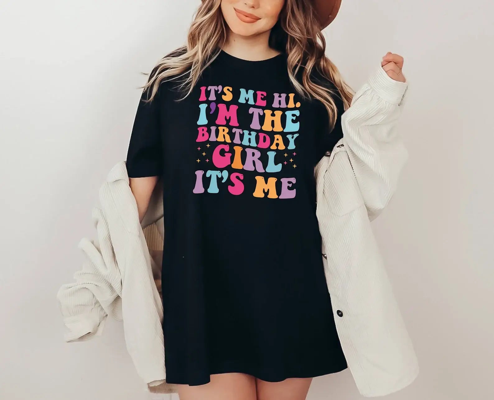 It's Me Hi I'm the Birthday Girl T-Shirt, Cute Birthday Tee Hoodie, Sweatshirt | PodTeesHub.com