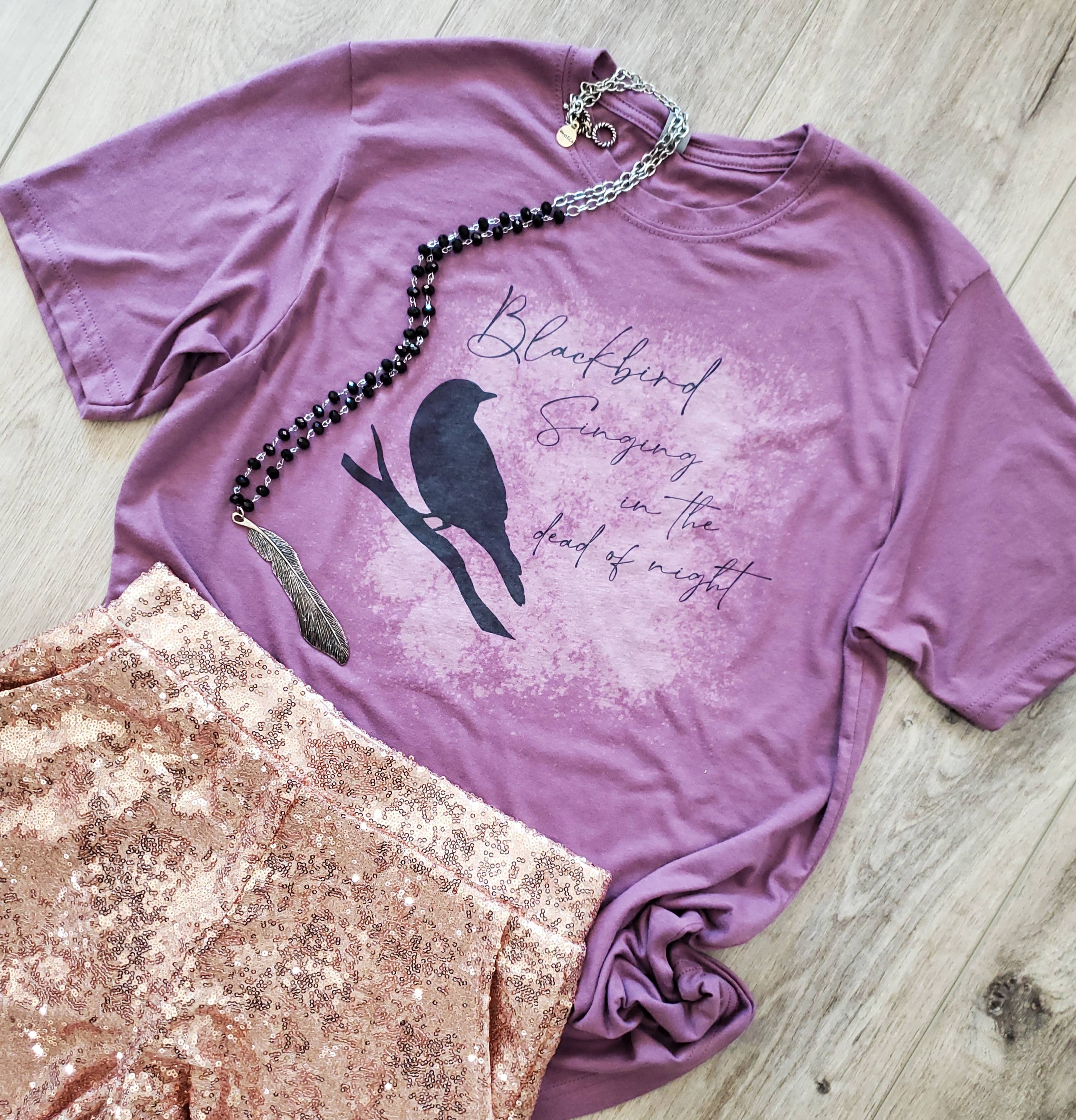 Blackbird Singing in the Dead of Night Graphic Tee Hoodie, Sweatshirt | PodTeesHub.com