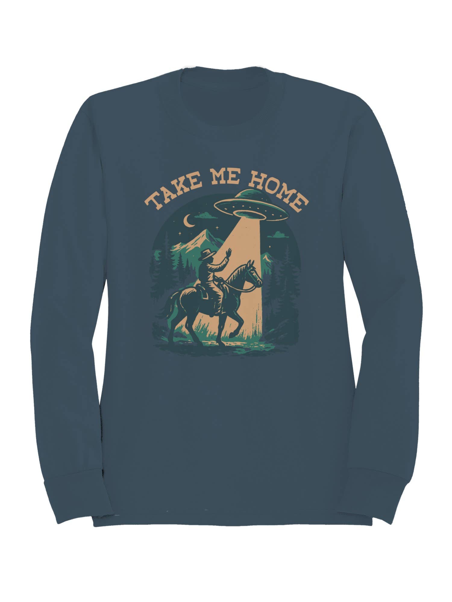 Take Me Home Ufo Cowboy Design Men's Sweatshirt T-Shirts, Hoodie | PodTeesHub.com