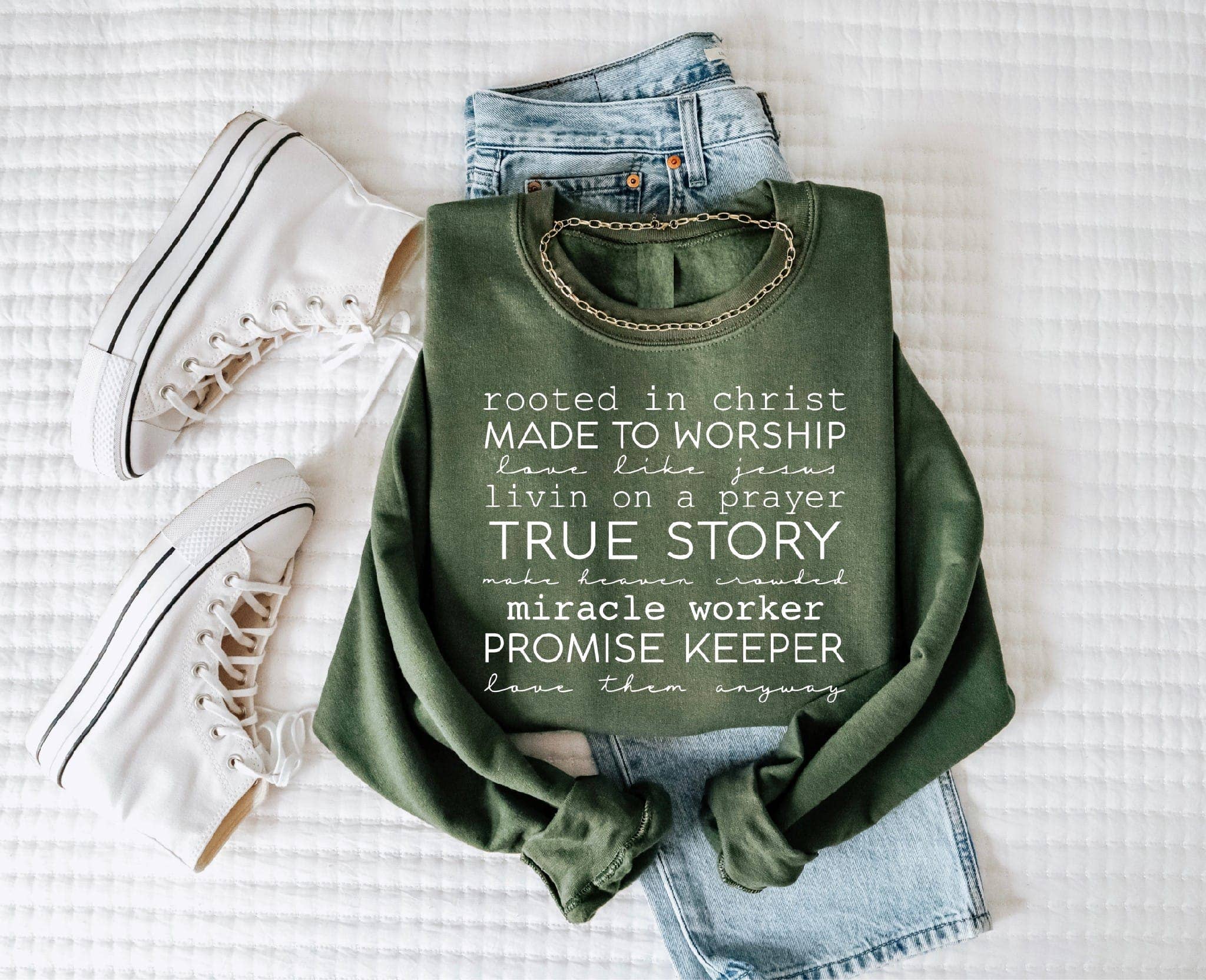 Christian Rooted in Christ Faith Graphic Sweatshirt T-Shirts, Hoodie | PodTeesHub.com