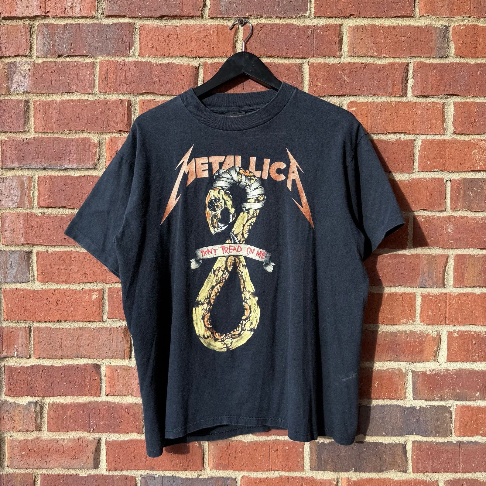 Vintage 90s Metallica Don T Tread On Me Black T Shirt Hoodie, Sweatshirt | PodTeesHub.com