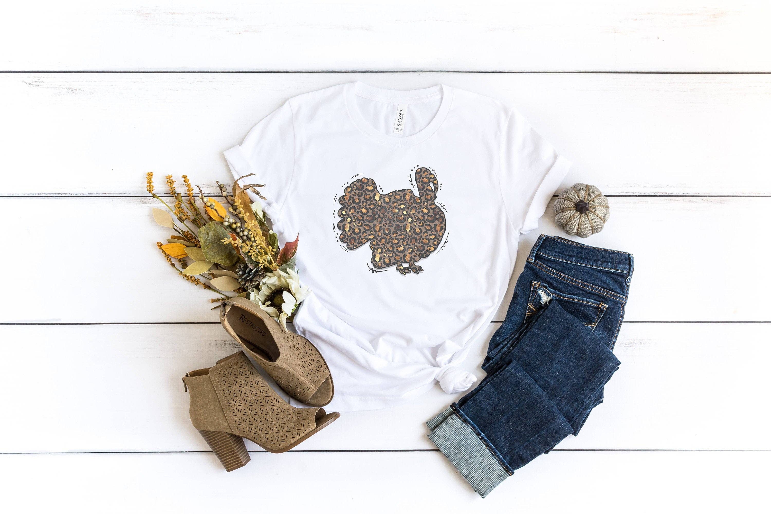 Leopard Print Turkey Tee | Animal Cheetah Print Tee Hoodie, Sweatshirt | PodTeesHub.com