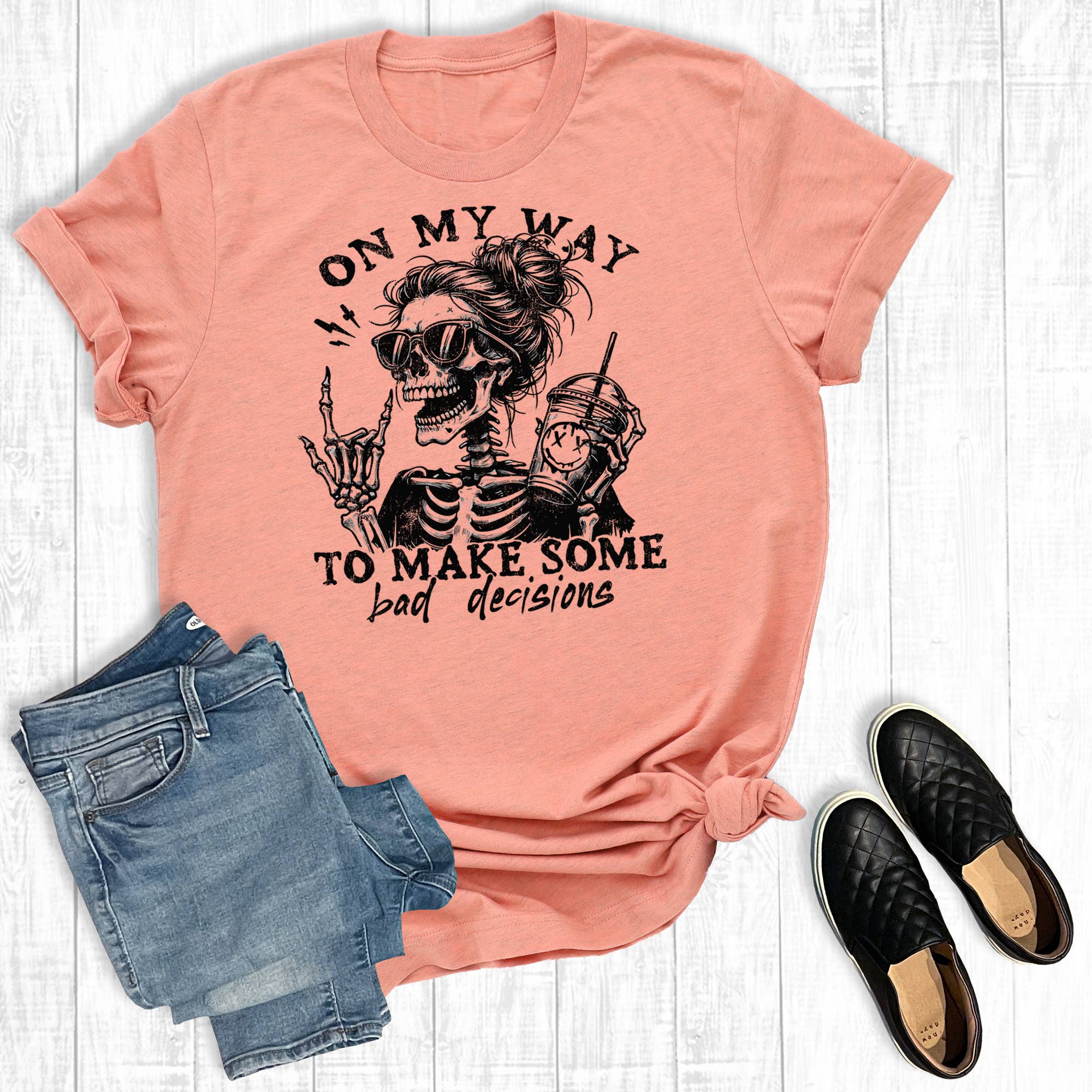 Funny On My Way To Make Bad Decisions Graphic Tee Hoodie, Sweatshirt | PodTeesHub.com