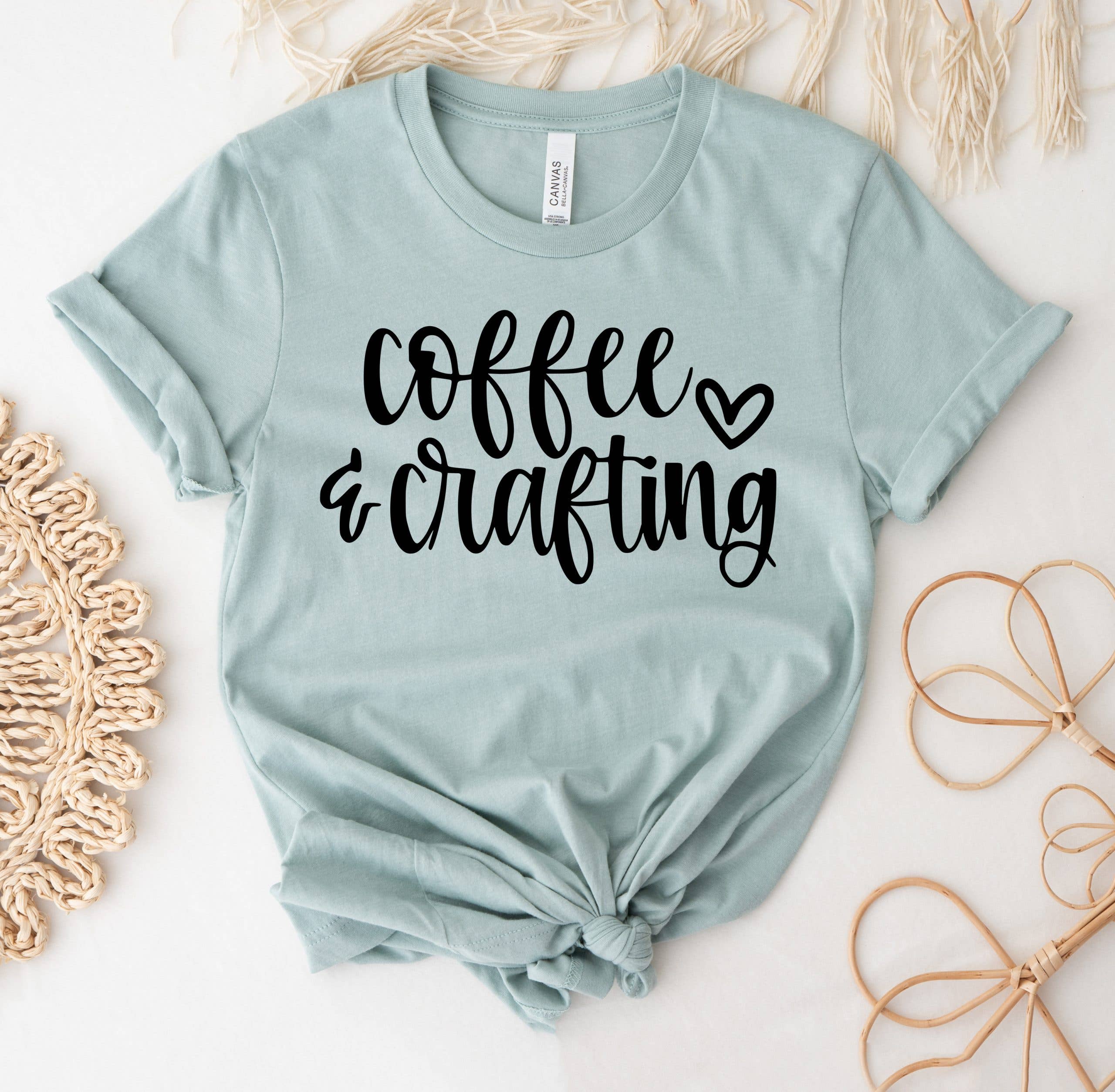 Coffee and Crafting T-Shirt Hoodie, Sweatshirt | PodTeesHub.com