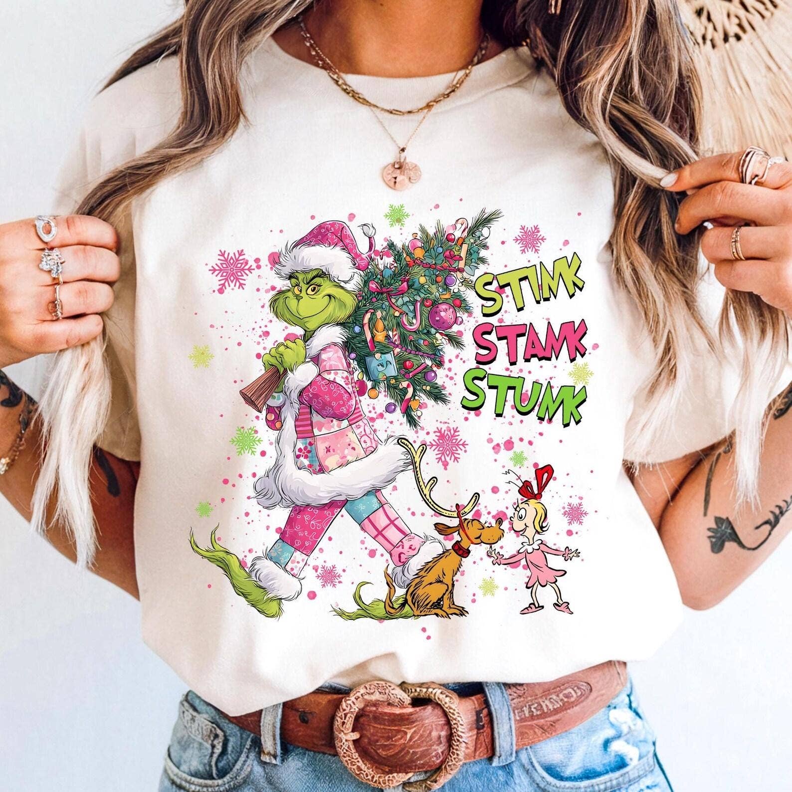 Stink Stank Stunk Grinch Christmas Tee Hoodie, Sweatshirt | PodTeesHub.com