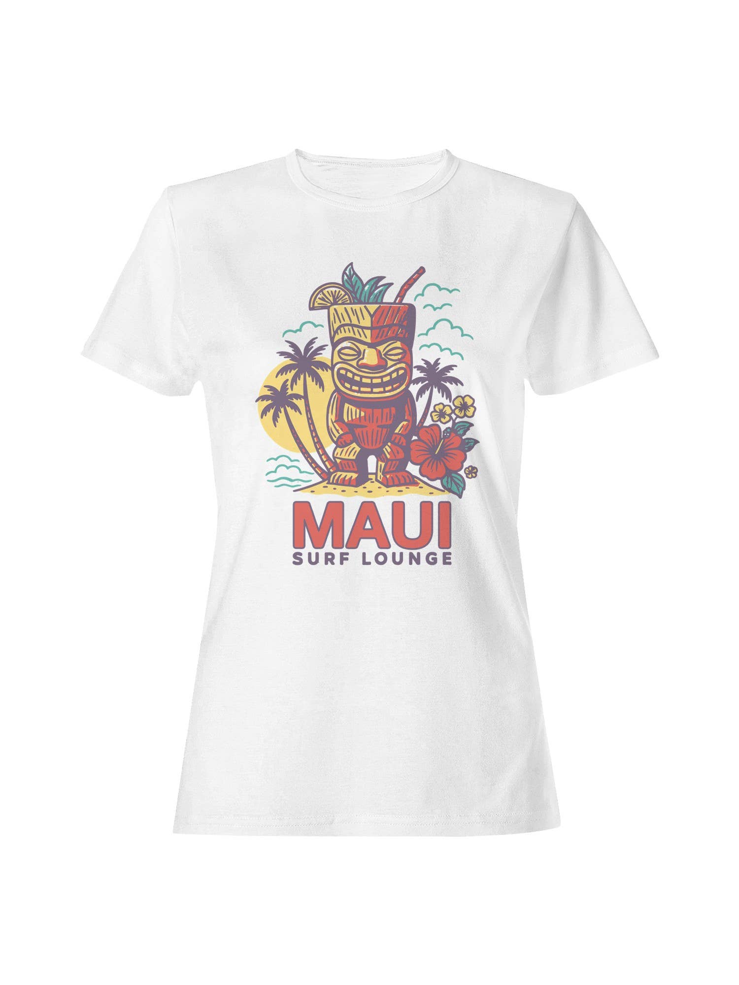 Maui Surf Lounge Tiki Paradise Women's T-Shirt Hoodie, Sweatshirt | PodTeesHub.com