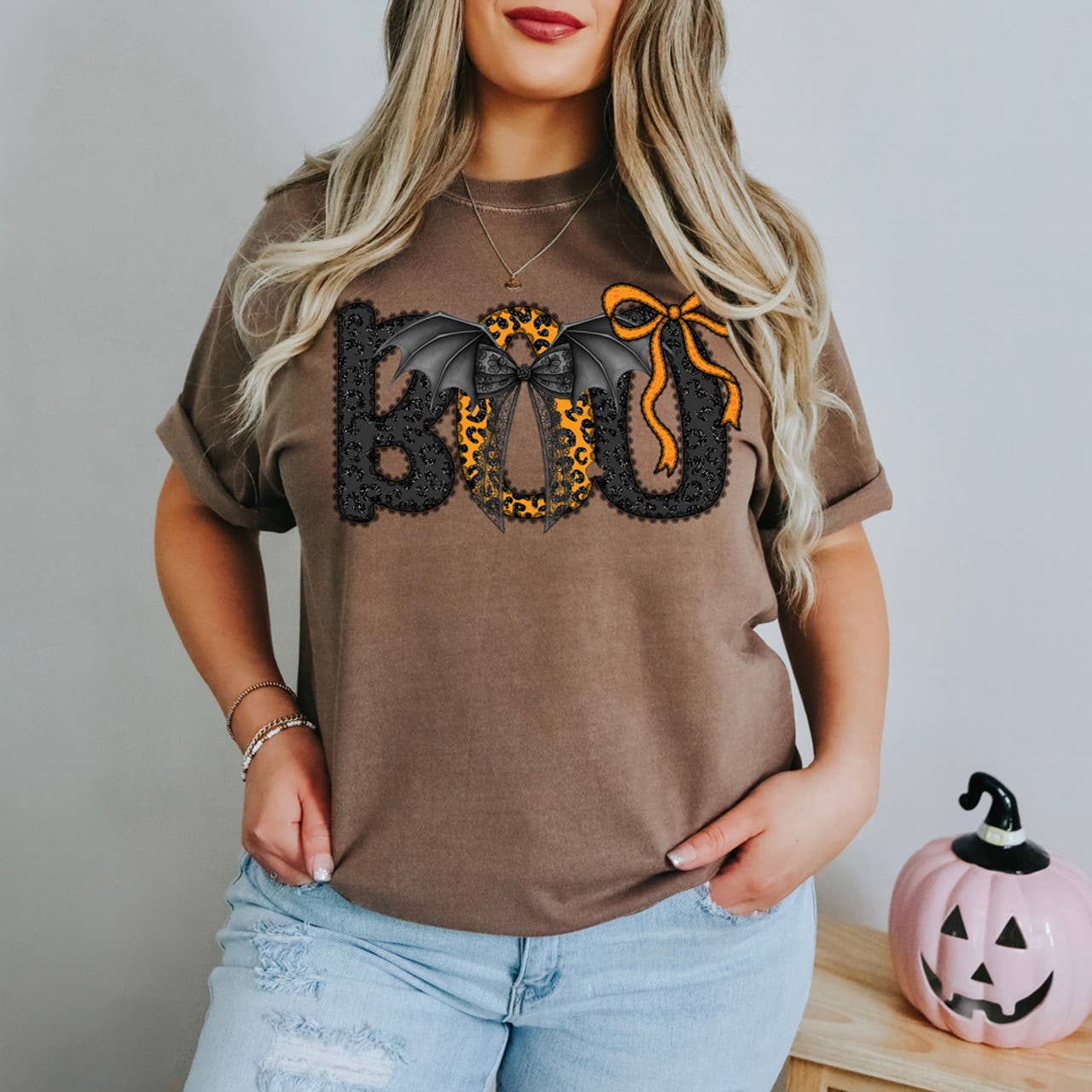 Boo Faux Lace Coquette Tee Hoodie, Sweatshirt | PodTeesHub.com