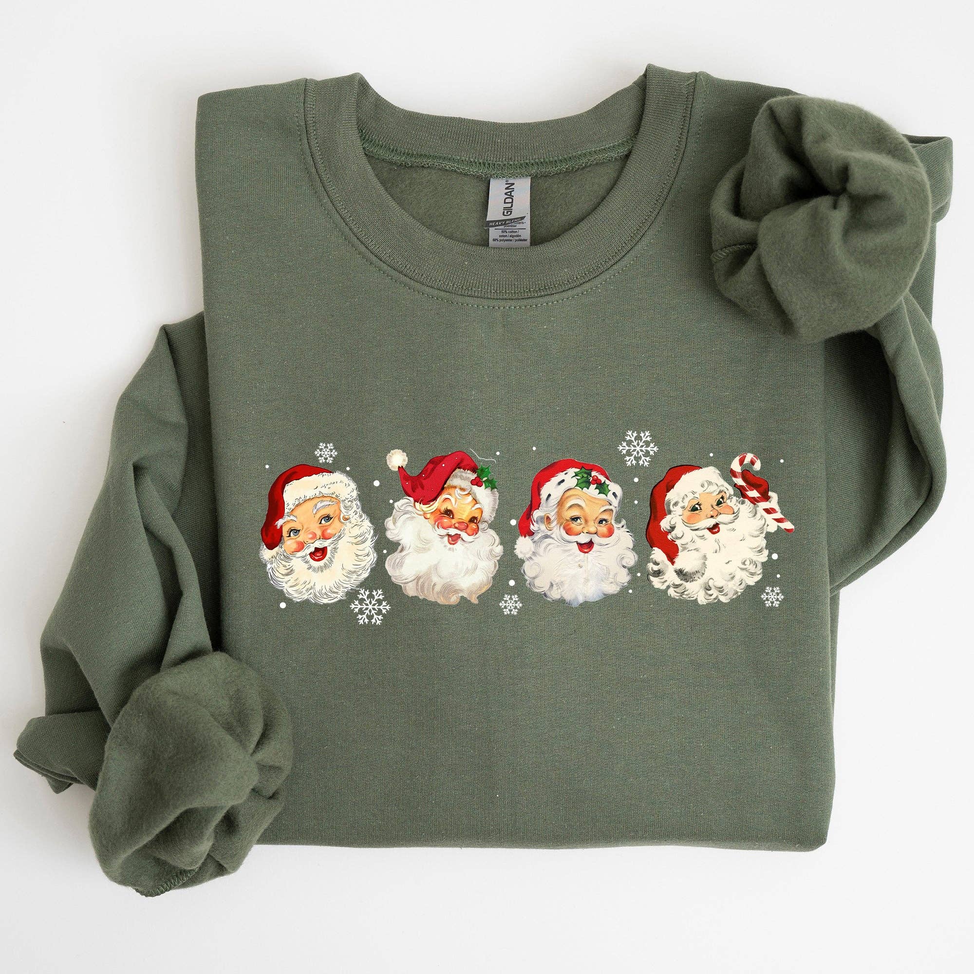 Retro Santas in A Row, Christmas, Winter, Xmas Sweatshirt T-Shirts, Hoodie | PodTeesHub.com