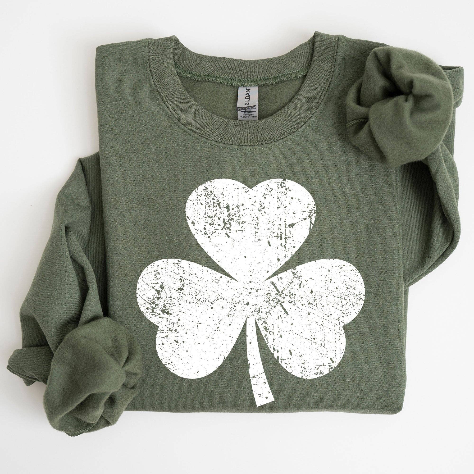 Retro Shamrock, Clover, Lucky St Patrick's Day Sweatshirt T-Shirts, Hoodie | PodTeesHub.com