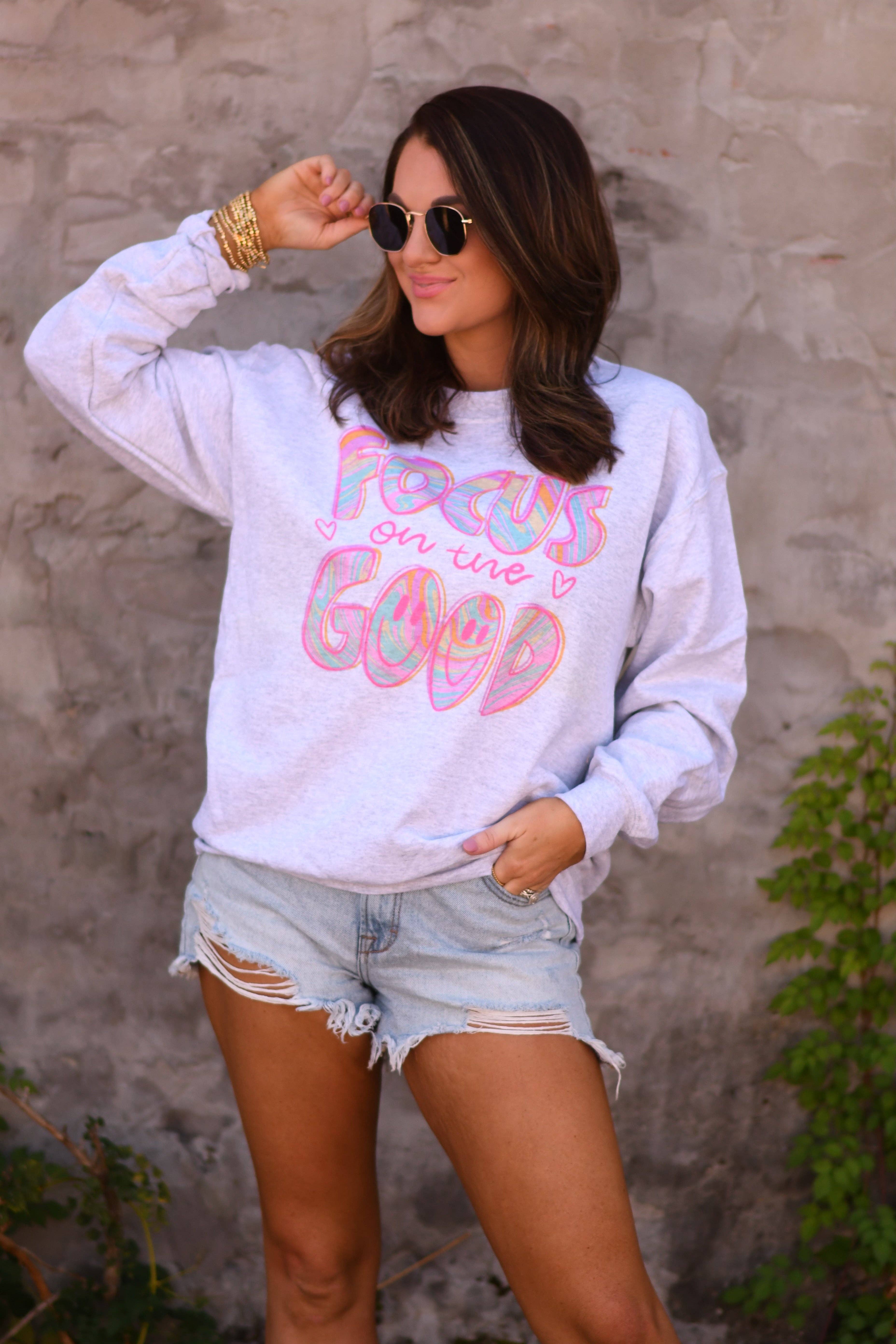 Focus On the Good Sweatshirt T-Shirts, Hoodie | PodTeesHub.com