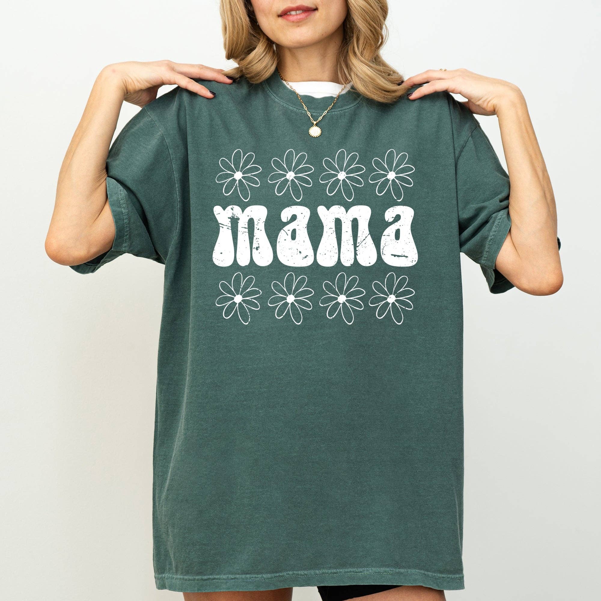 Mama, Retro, Daisy, 70s, Flowers, Mother, Mom Shirt Hoodie, Sweatshirt | PodTeesHub.com