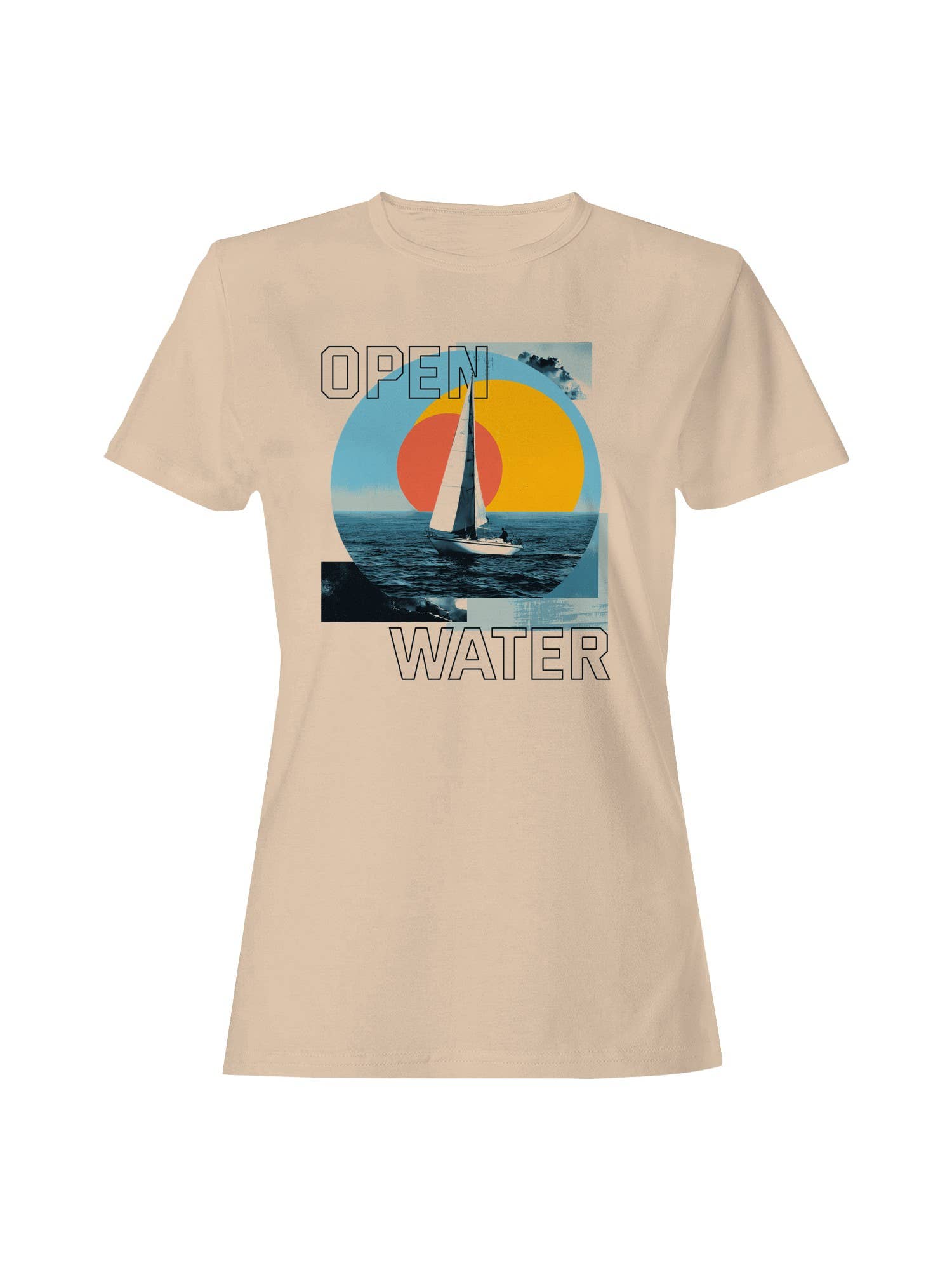 Open Water Sailboat Sunrise Art Women's T-Shirt Hoodie, Sweatshirt | PodTeesHub.com