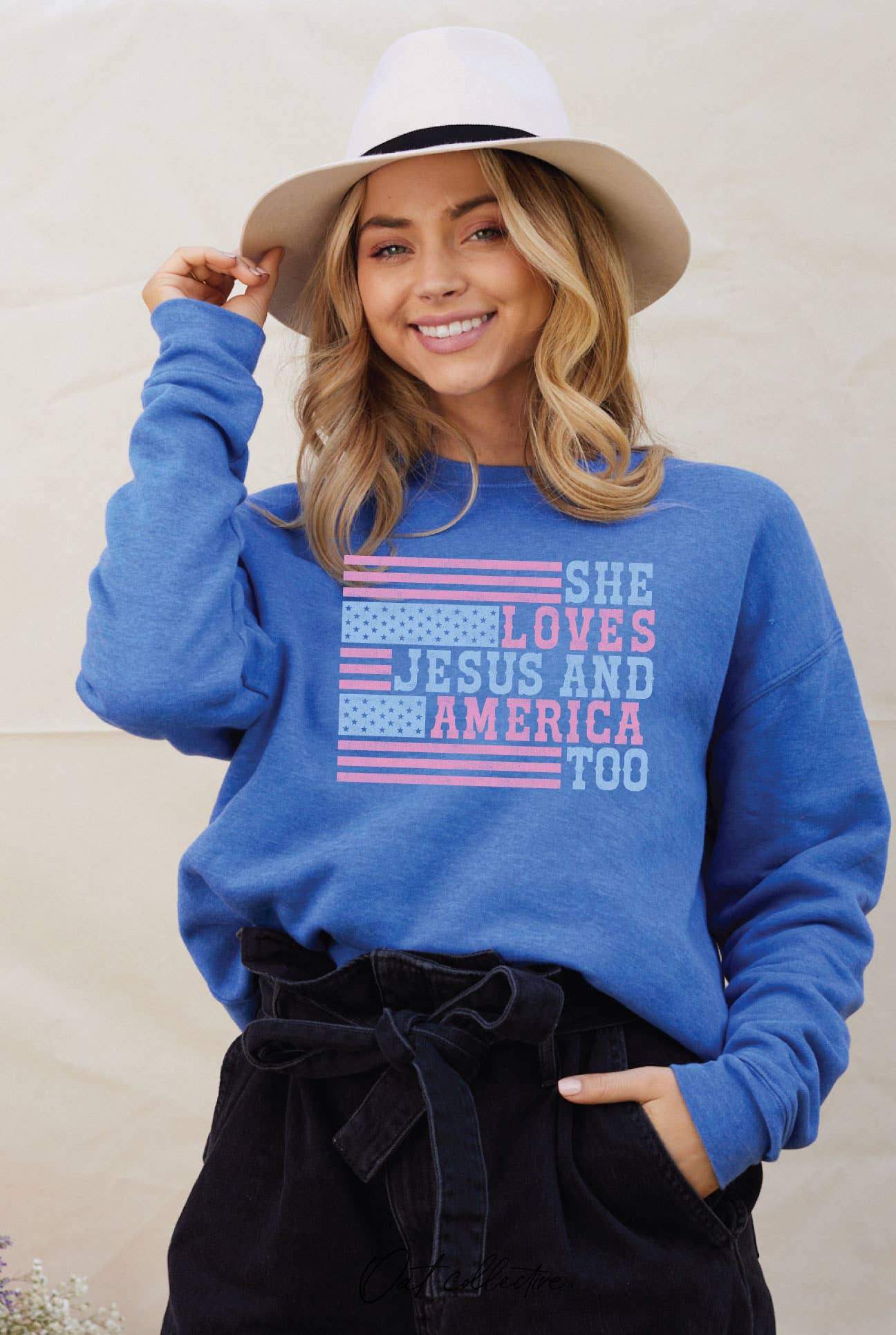 She Loves Jesus and America Too Graphic Sweatshirt T-Shirts, Hoodie | PodTeesHub.com