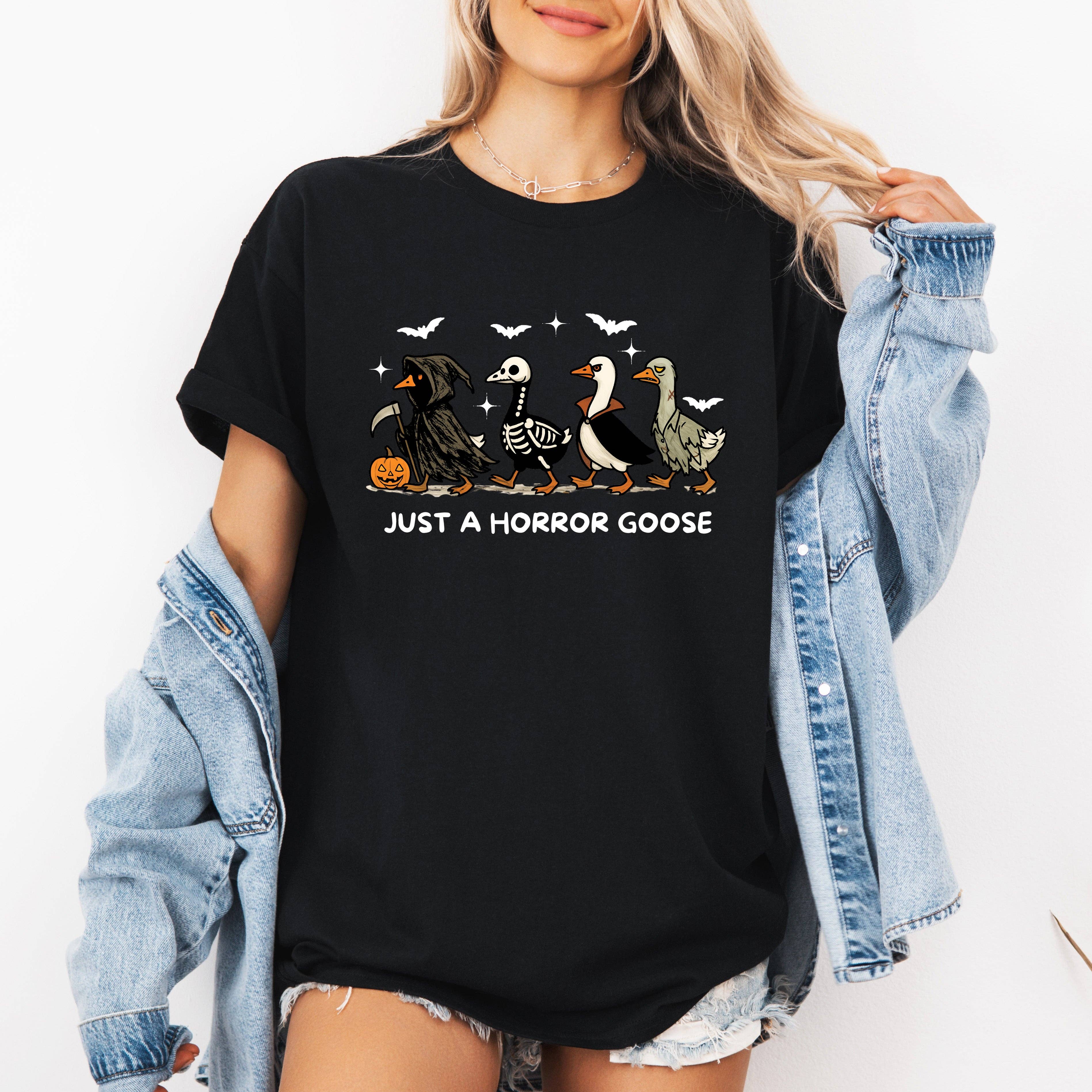 Just A Horror Goose, Cute, Halloween, Spooky, Tshirt Hoodie, Sweatshirt | PodTeesHub.com
