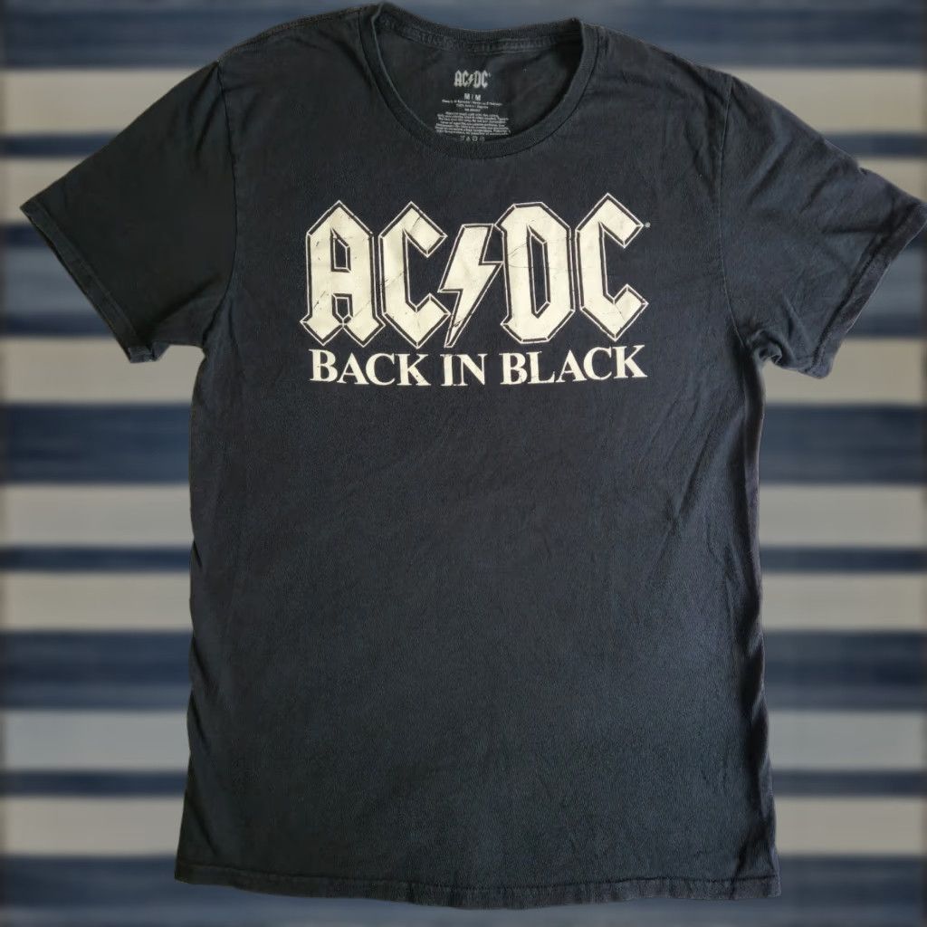 Vintage Ac Dc Back In Black Rock Band Official Music Merch Concert M Graphic T Shirt Tee Hoodie, Sweatshirt | PodTeesHub.com