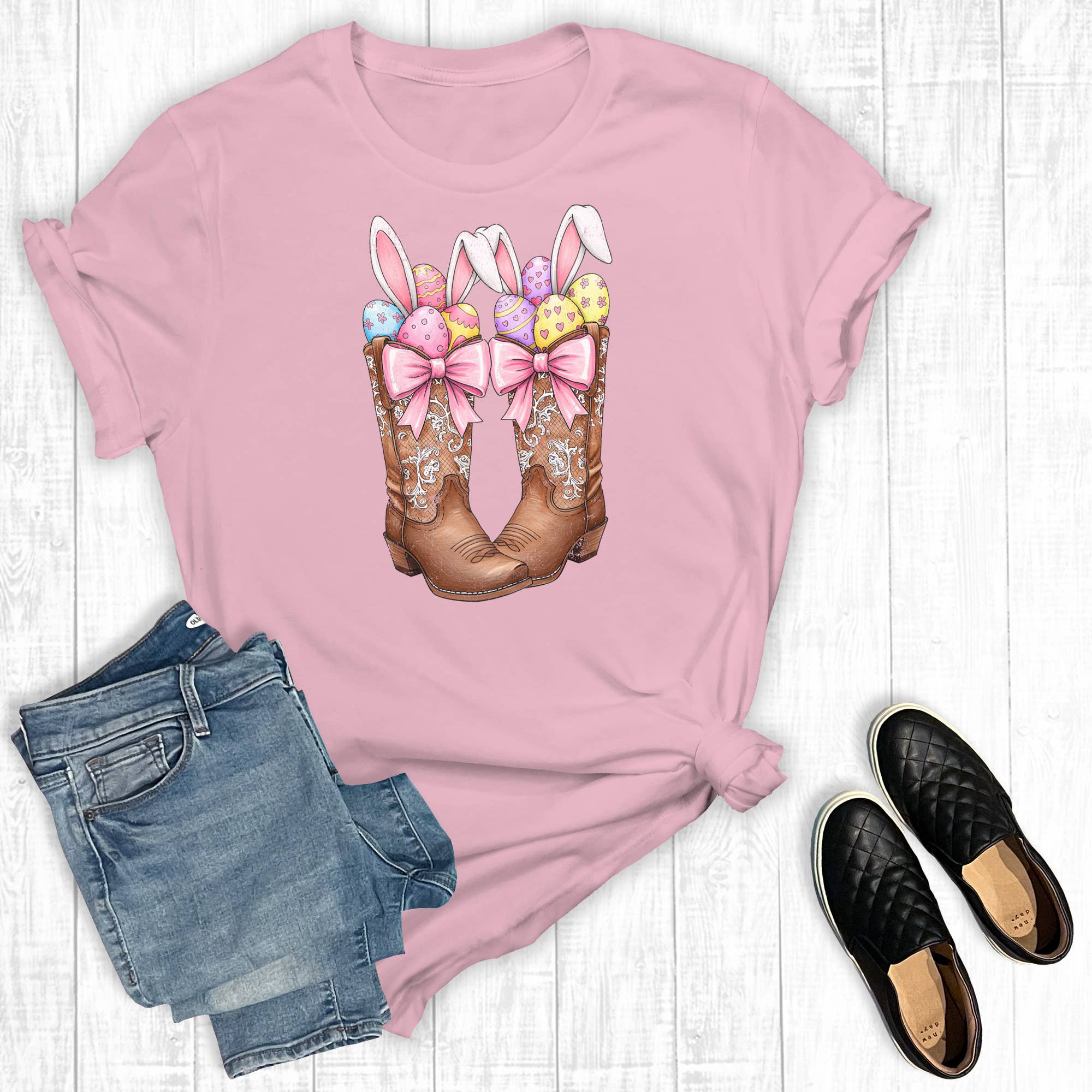 Western Howdy Easter Boots Graphic Tee Hoodie, Sweatshirt | PodTeesHub.com