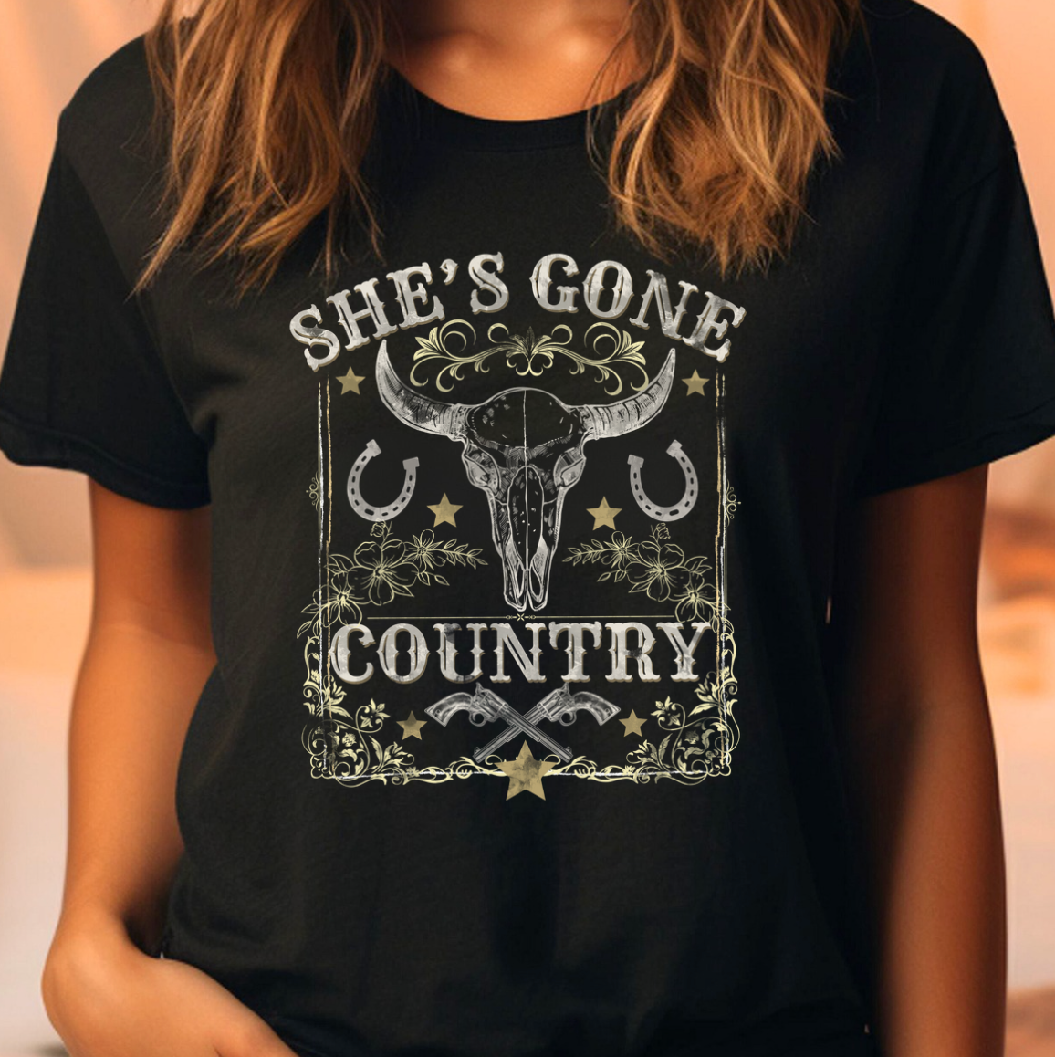 She's Gone Country Tee Hoodie, Sweatshirt | PodTeesHub.com