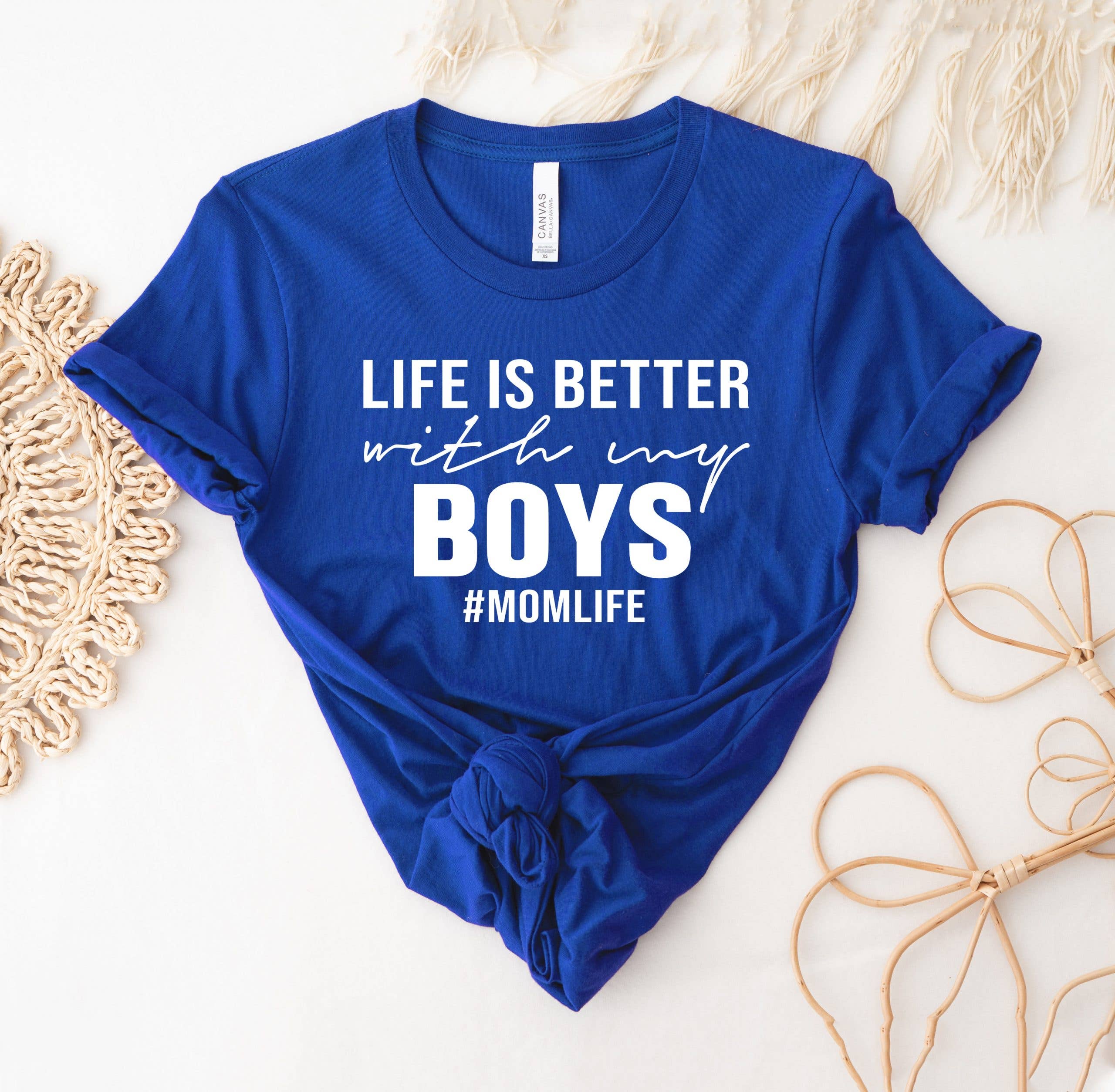 Life Is Better with My Boys Momlife T-Shirt Hoodie, Sweatshirt | PodTeesHub.com