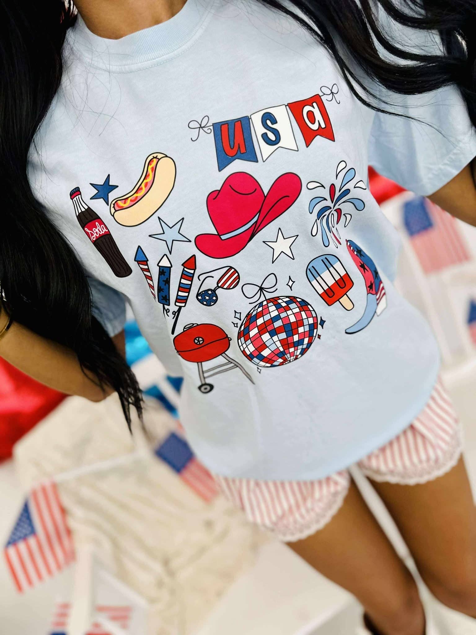 Patriotic Cookout Collage Graphic Tee Hoodie, Sweatshirt | PodTeesHub.com
