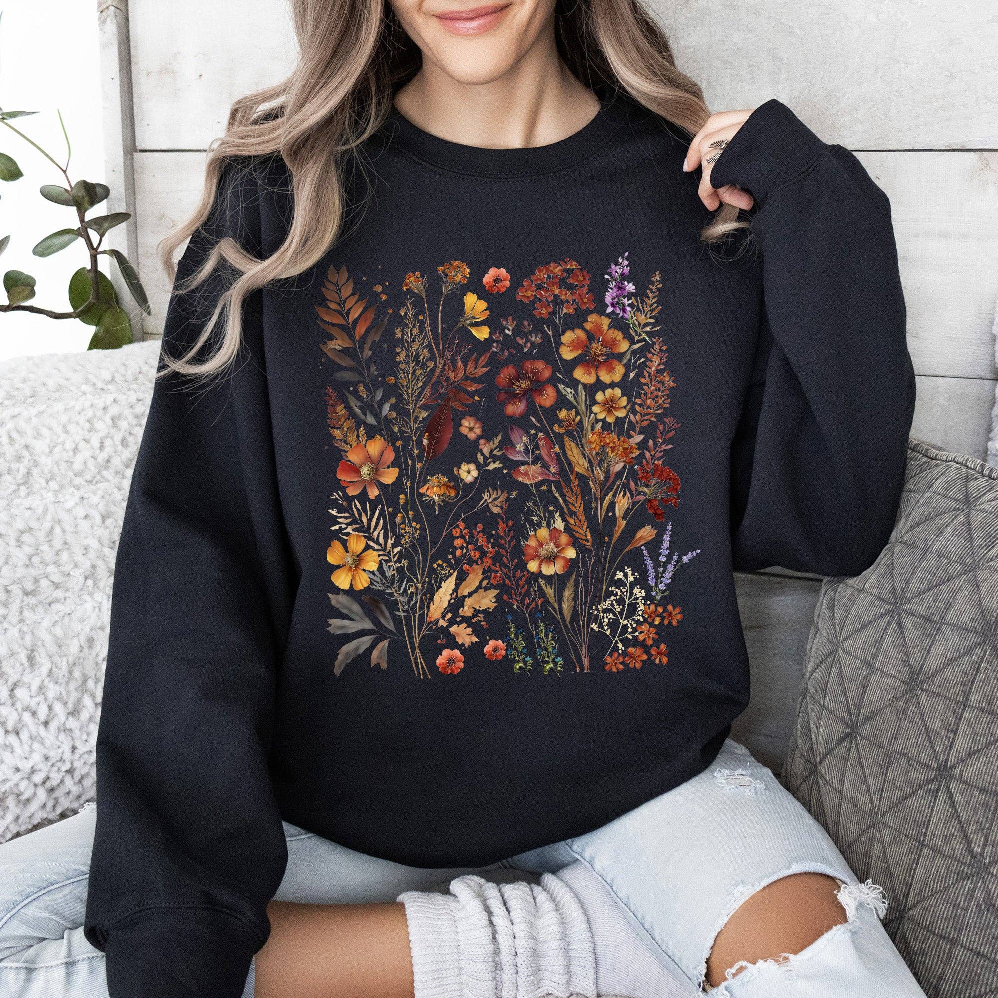 Dried Wildflowers, Nature, Meadow, Floral, Leaves Sweatshirt T-Shirts, Hoodie | PodTeesHub.com