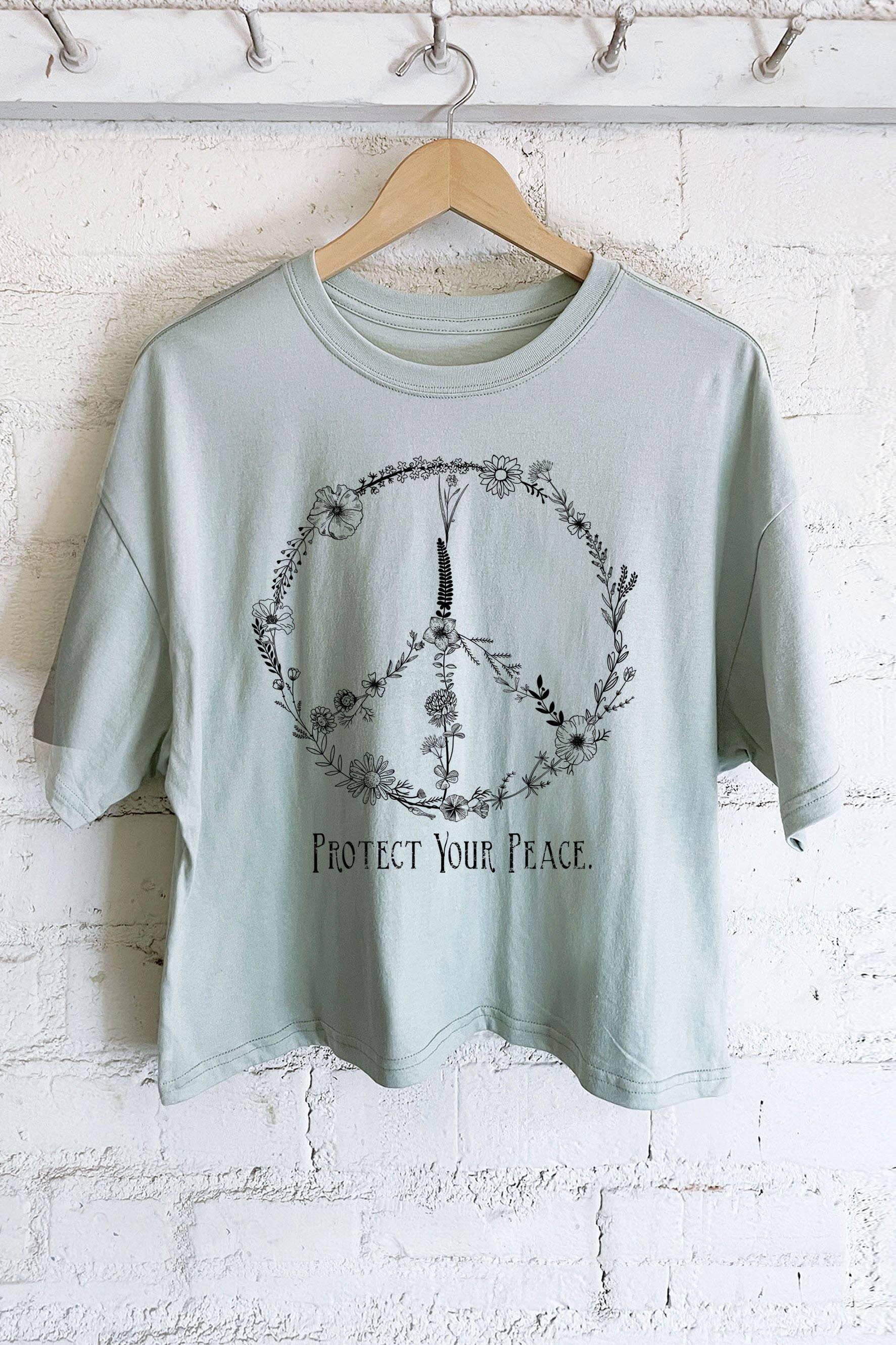 Peace Floral Soft Cotton Screen Printed Women's T-Shirt Hoodie, Sweatshirt | PodTeesHub.com