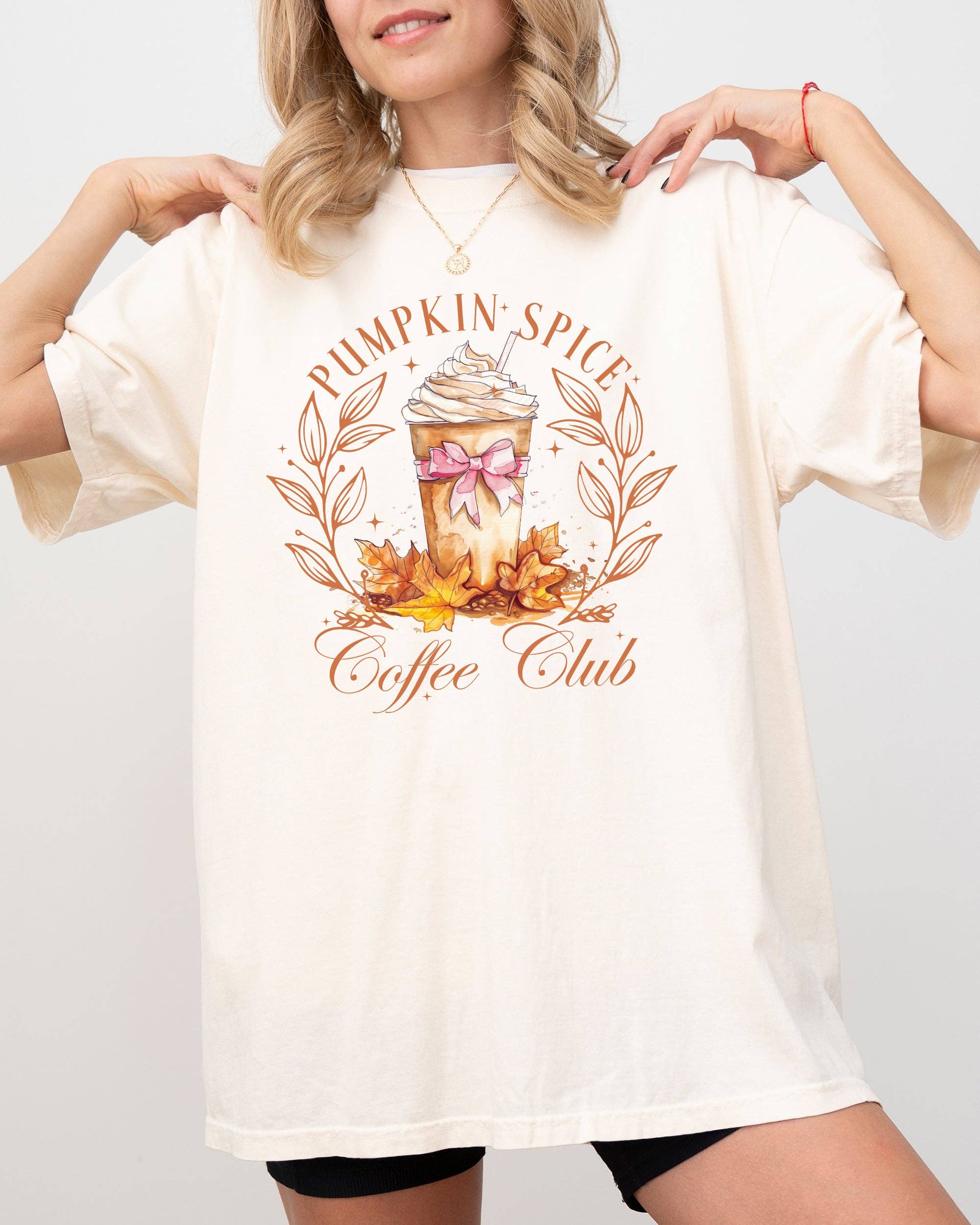 Pumpkin Spice Coffee Club, Latte, Girly, Coquette Fall Shirt Hoodie, Sweatshirt | PodTeesHub.com