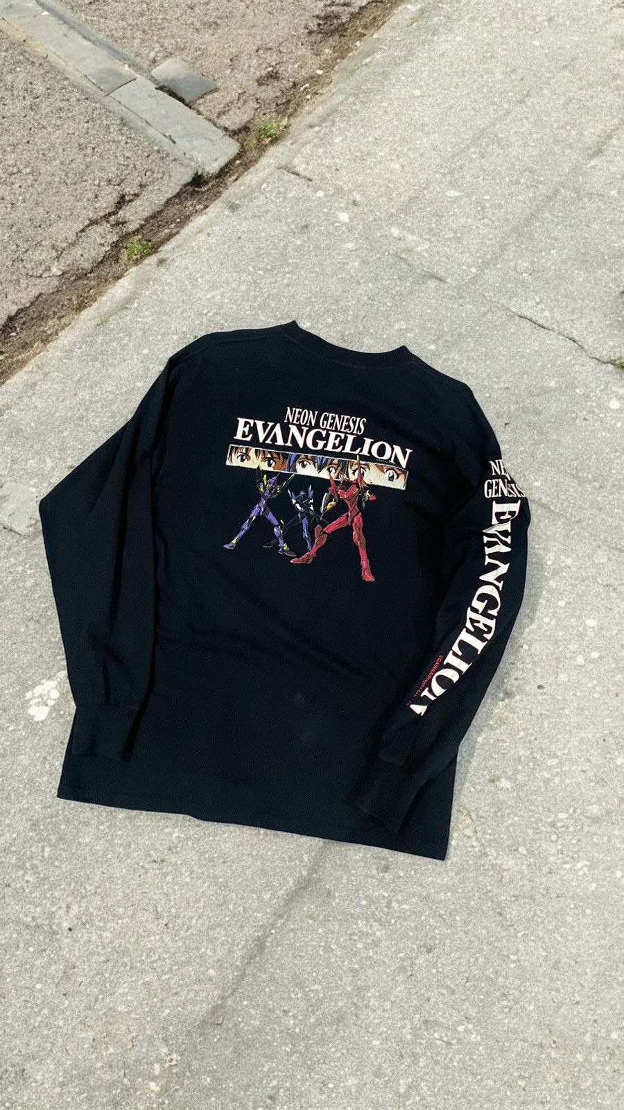 Anime Vintage Longsleeve Tee Anime Neon Genesis Evangelion 1998 Hoodie, Sweatshirt | PodTeesHub.com