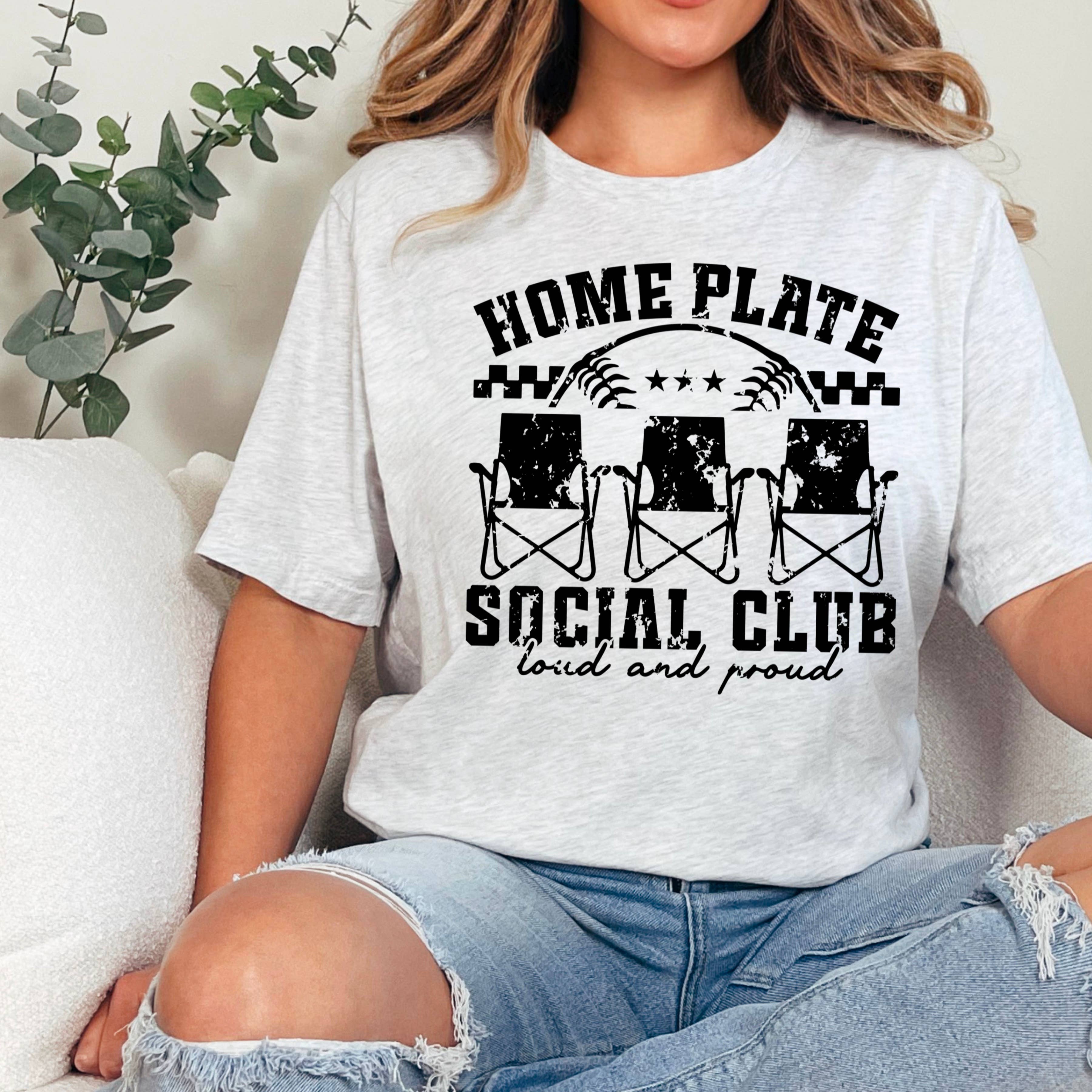 Home Plate Social Club Baseball Graphic Tee |  Gildan Hoodie, Sweatshirt | PodTeesHub.com