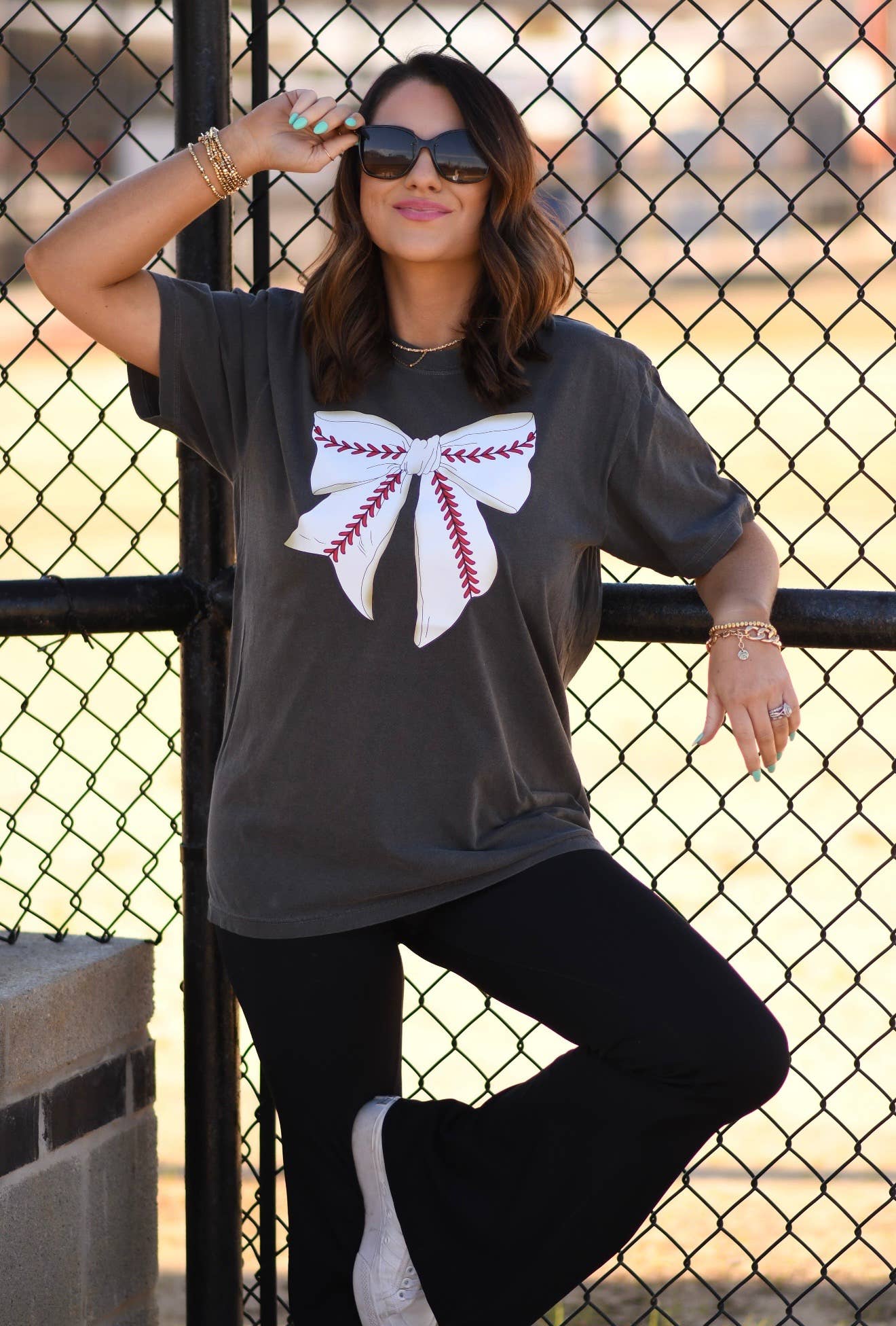 Baseball Bow Tee Hoodie, Sweatshirt | PodTeesHub.com