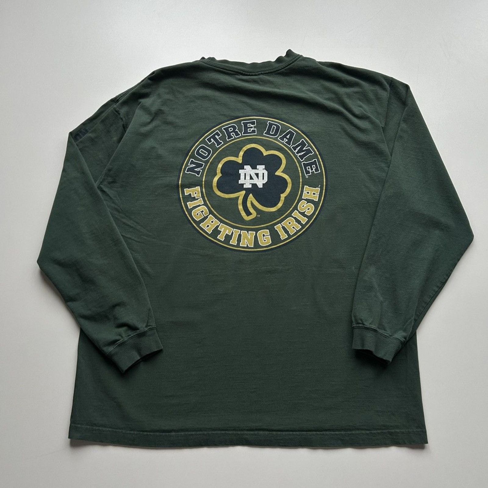 Vintage Notre Dame Fighting Irish Ncaa Long Sleeve Shirt Xxl Hoodie, Sweatshirt | PodTeesHub.com