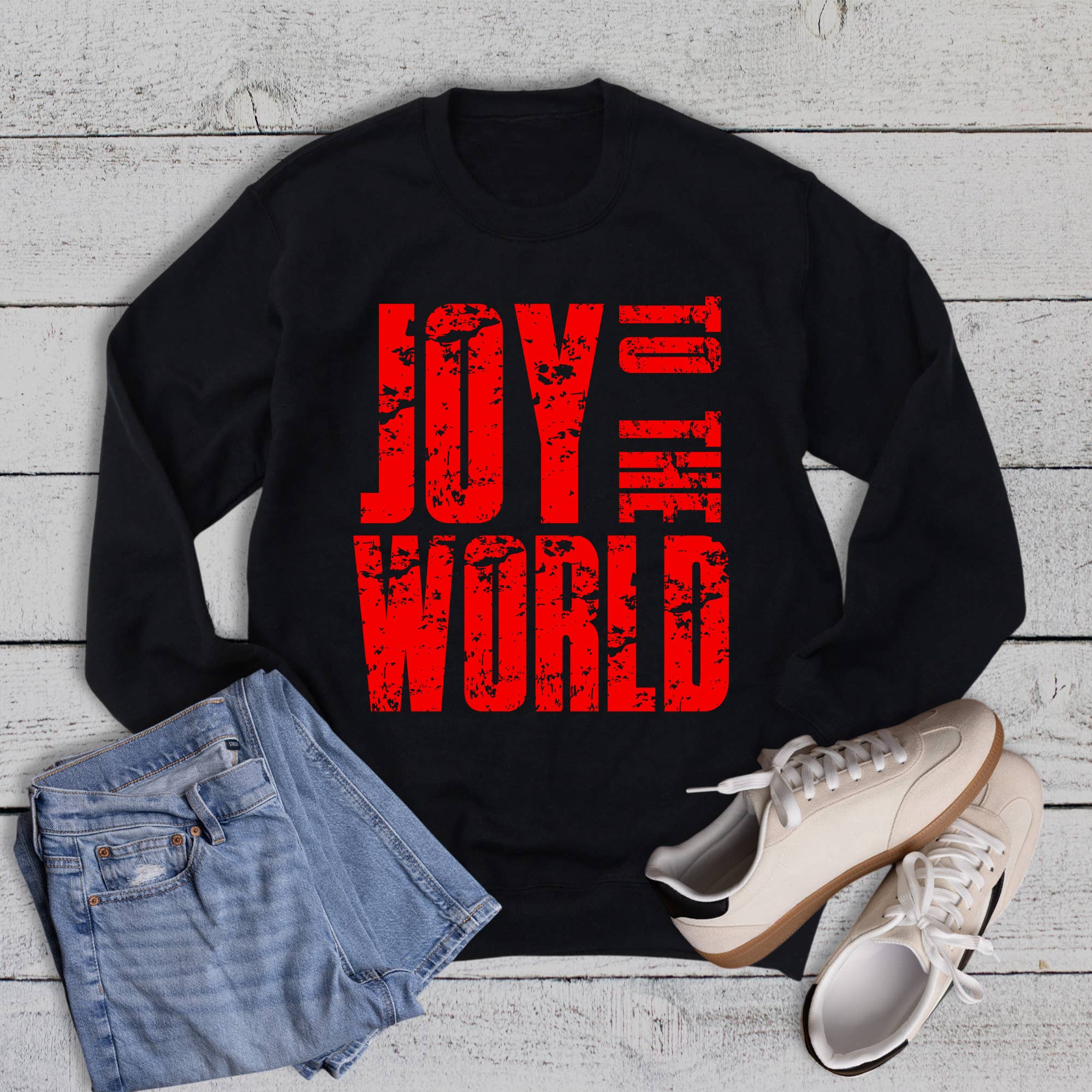 Christmas Block Joy To the World Sweatshirt T-Shirts, Hoodie | PodTeesHub.com
