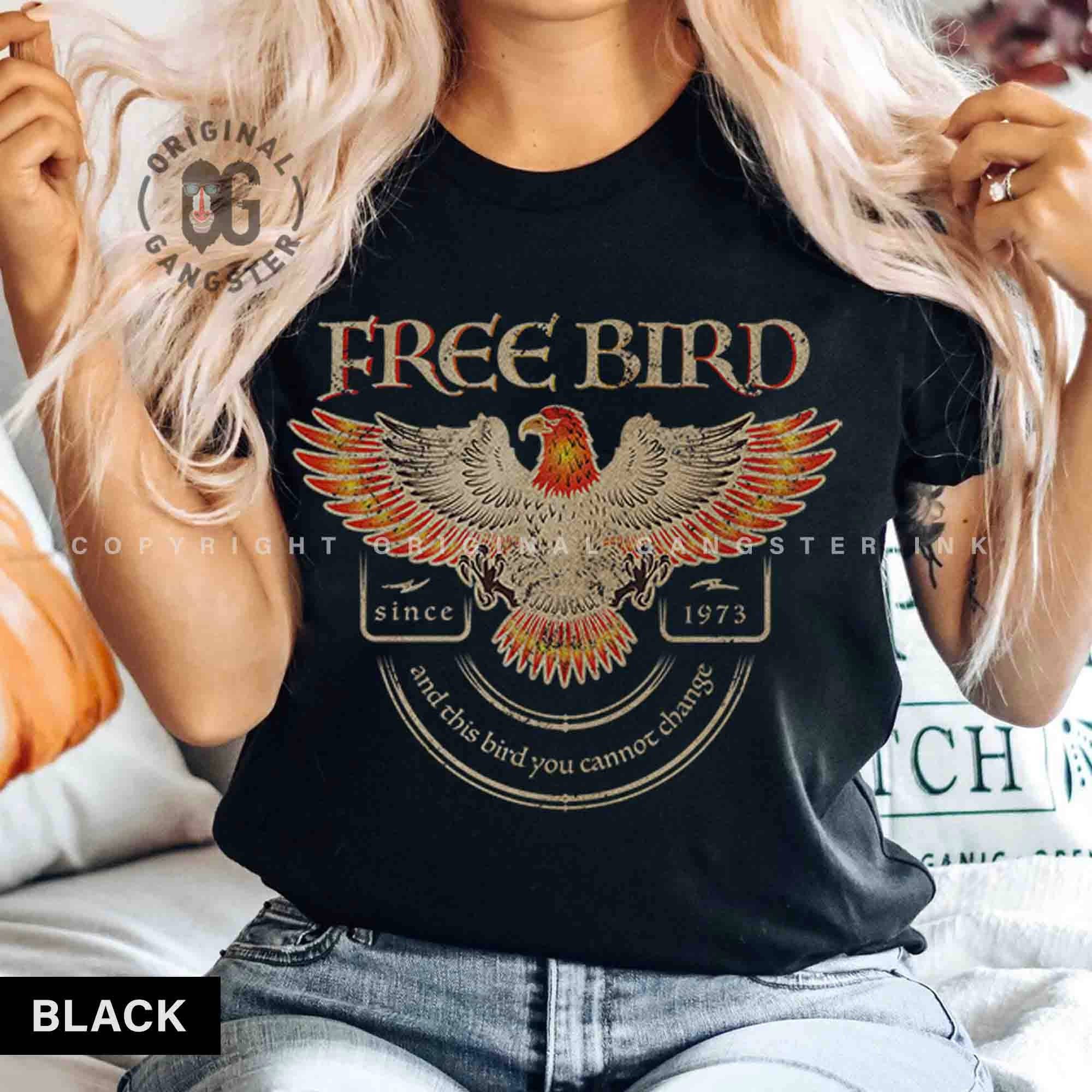 Free Bird Comfort Colors Band T-Shirt - Retro Rock Tee Hoodie, Sweatshirt | PodTeesHub.com