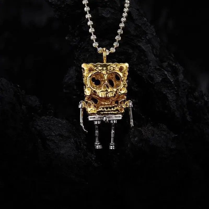 Jewelry Spongebob Skeleton Pendant Necklace T-Shirts, Hoodie, Sweatshirt