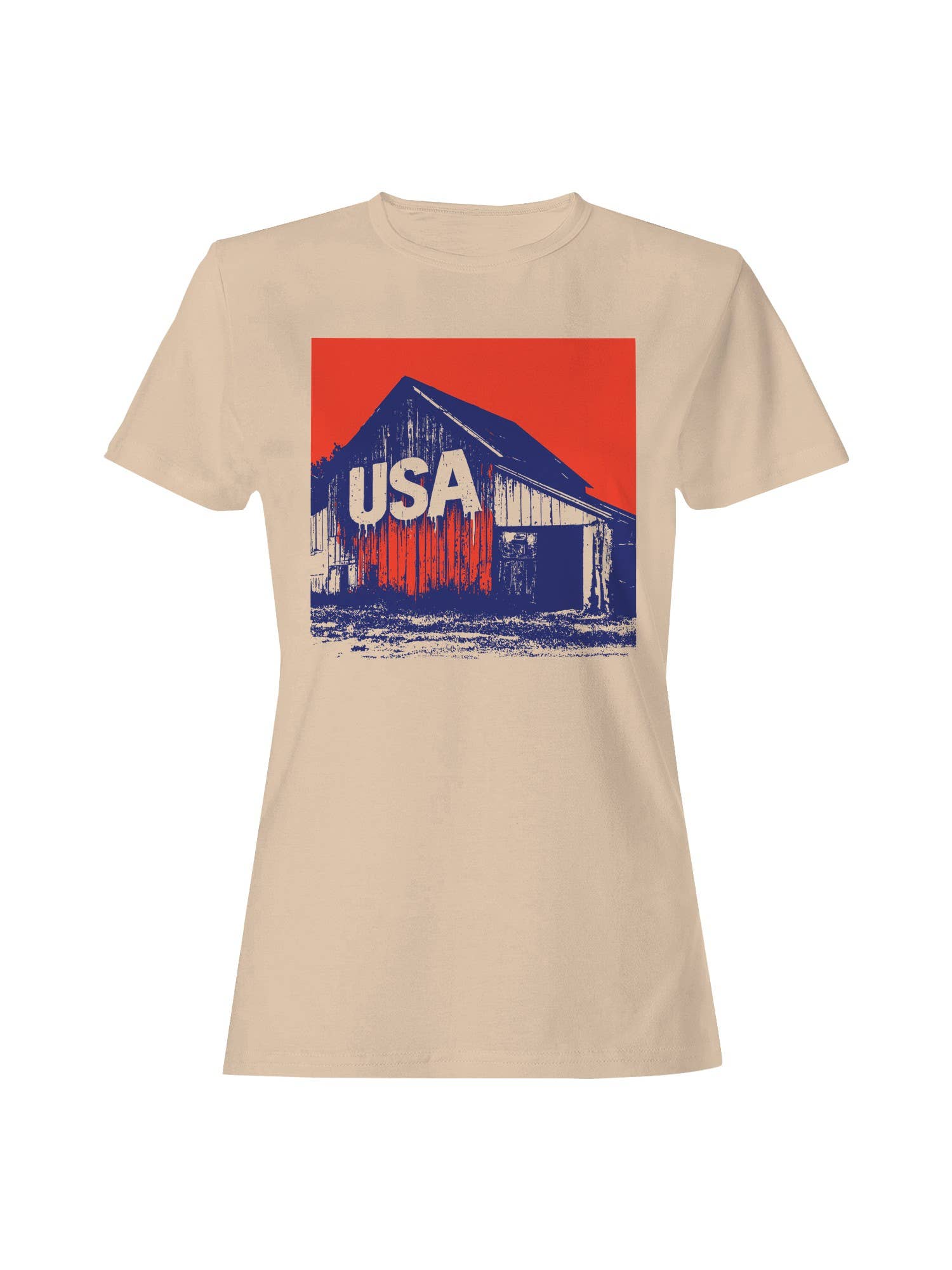 Bold USA Barn Design Women's T-Shirt Hoodie, Sweatshirt | PodTeesHub.com