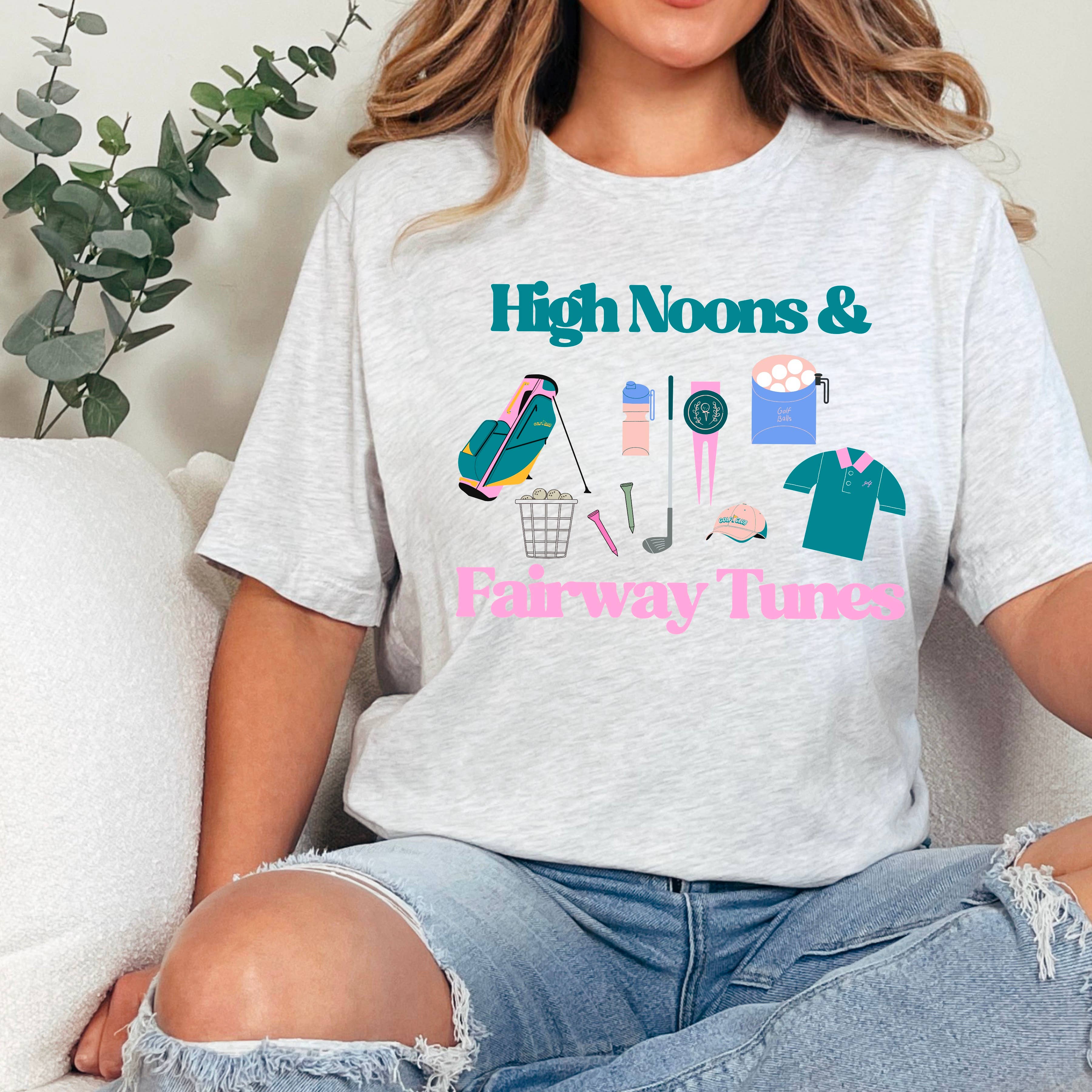 Hi Noons Fairway Tunes Graphic Tee | Summer 2025 |  Gildan Hoodie, Sweatshirt | PodTeesHub.com