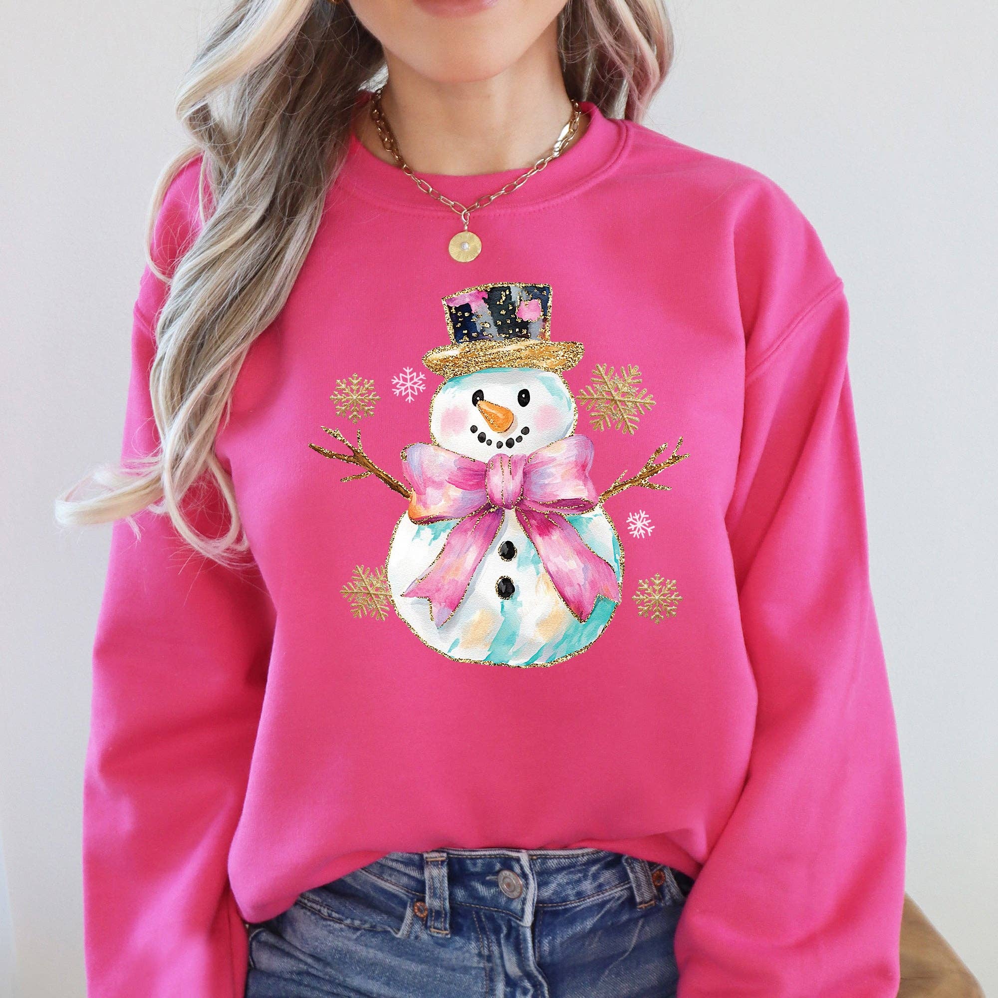 Snowman, Christmas, Snow, Bow, Ribbon Sweatshirt T-Shirts, Hoodie | PodTeesHub.com