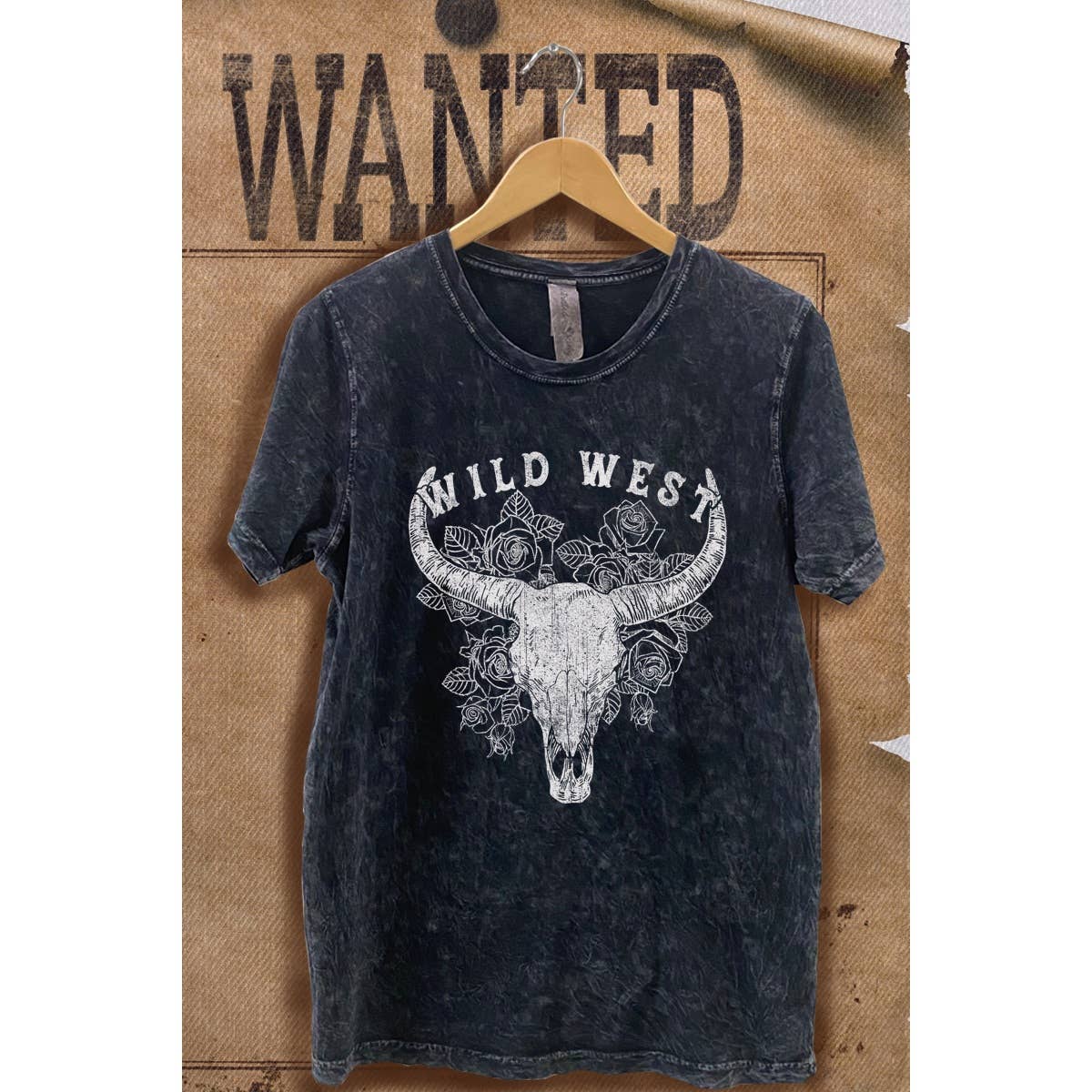 Wild West Mineral Wash Vintage Graphic  Tee Hoodie, Sweatshirt | PodTeesHub.com