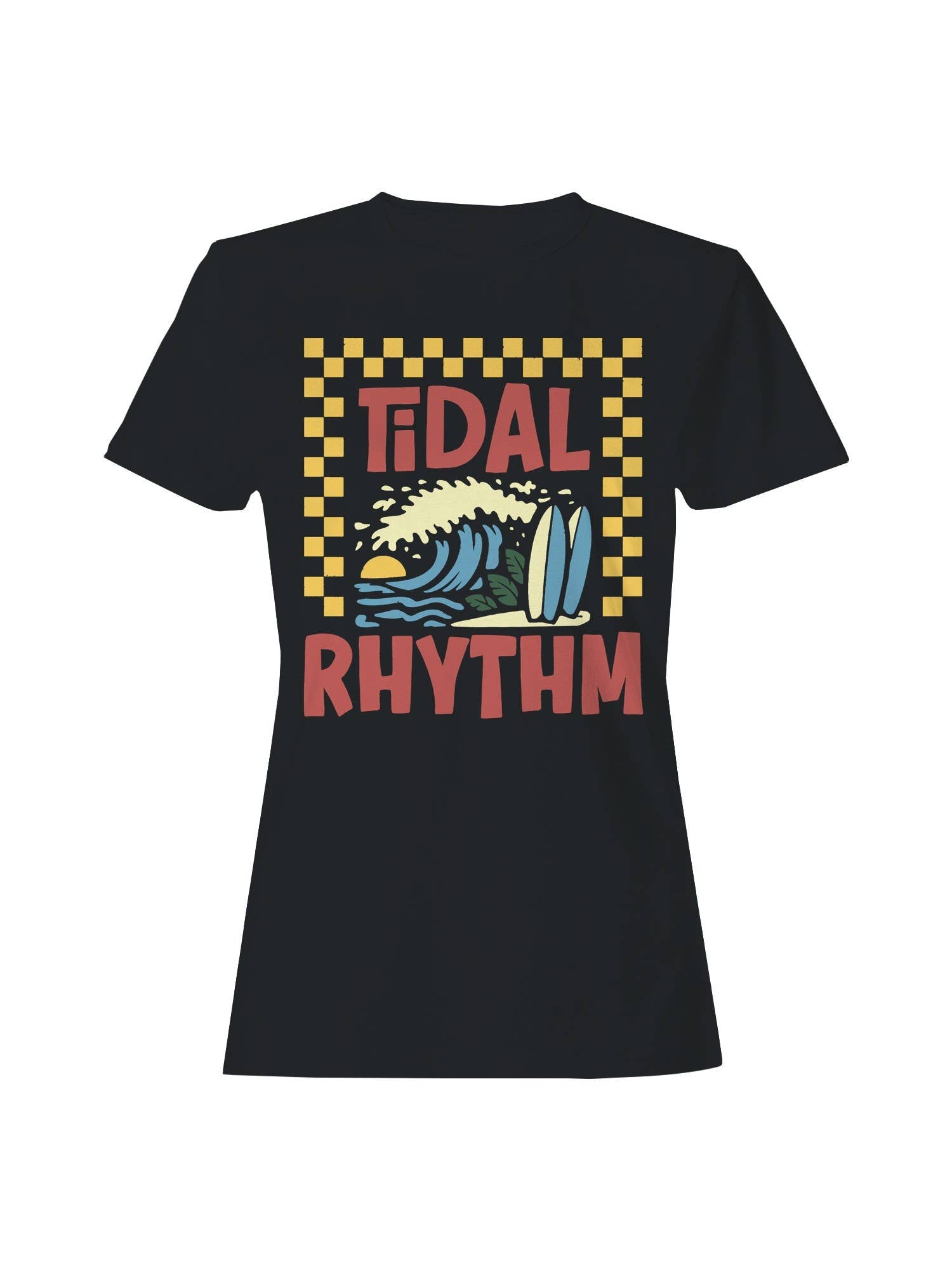 Tidal Rhythm Surf Art Design Women's T-Shirt Hoodie, Sweatshirt | PodTeesHub.com