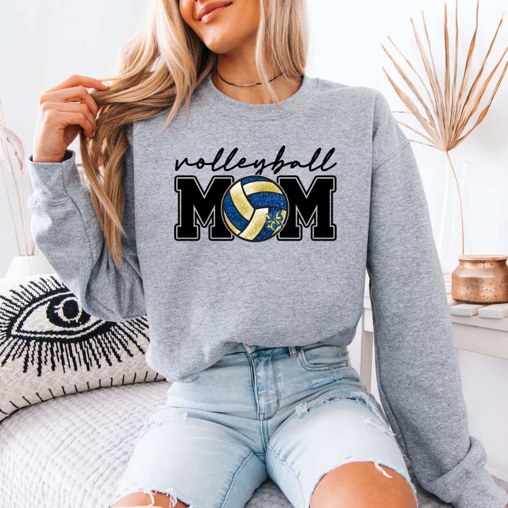 Volleyball Mom | Unisex Crewneck Sweatshirt T-Shirts, Hoodie | PodTeesHub.com