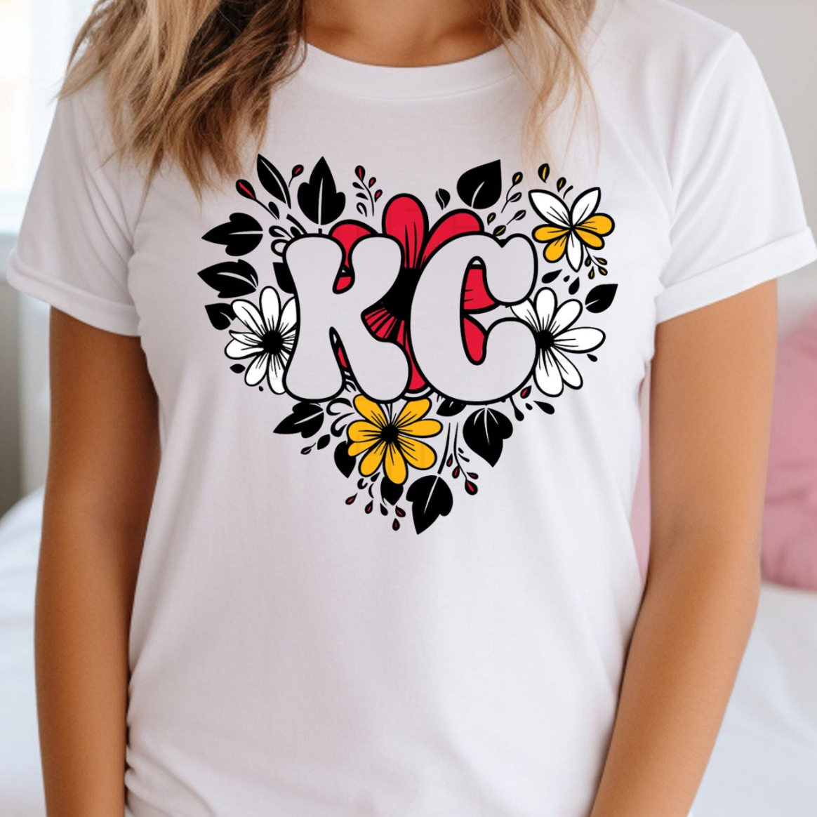 Kansas City Flowers Heart Tee or Sweatshirt Hoodie | PodTeesHub.com
