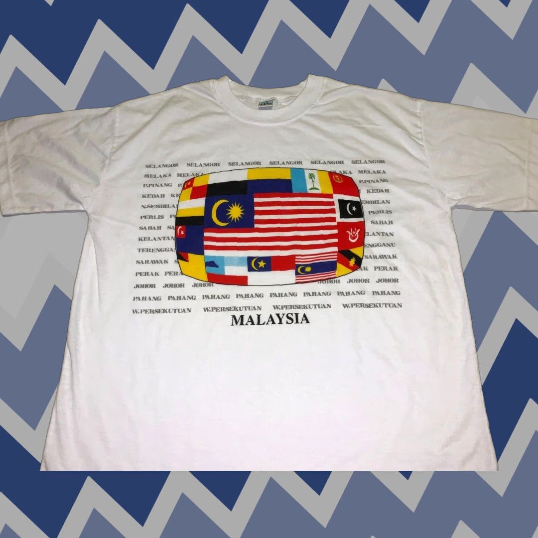 Vintage States Of Malaysia Perak Sabah Perlis Kedah Melaka Selangor T Shirt Vintage Medium Men White Hoodie, Sweatshirt