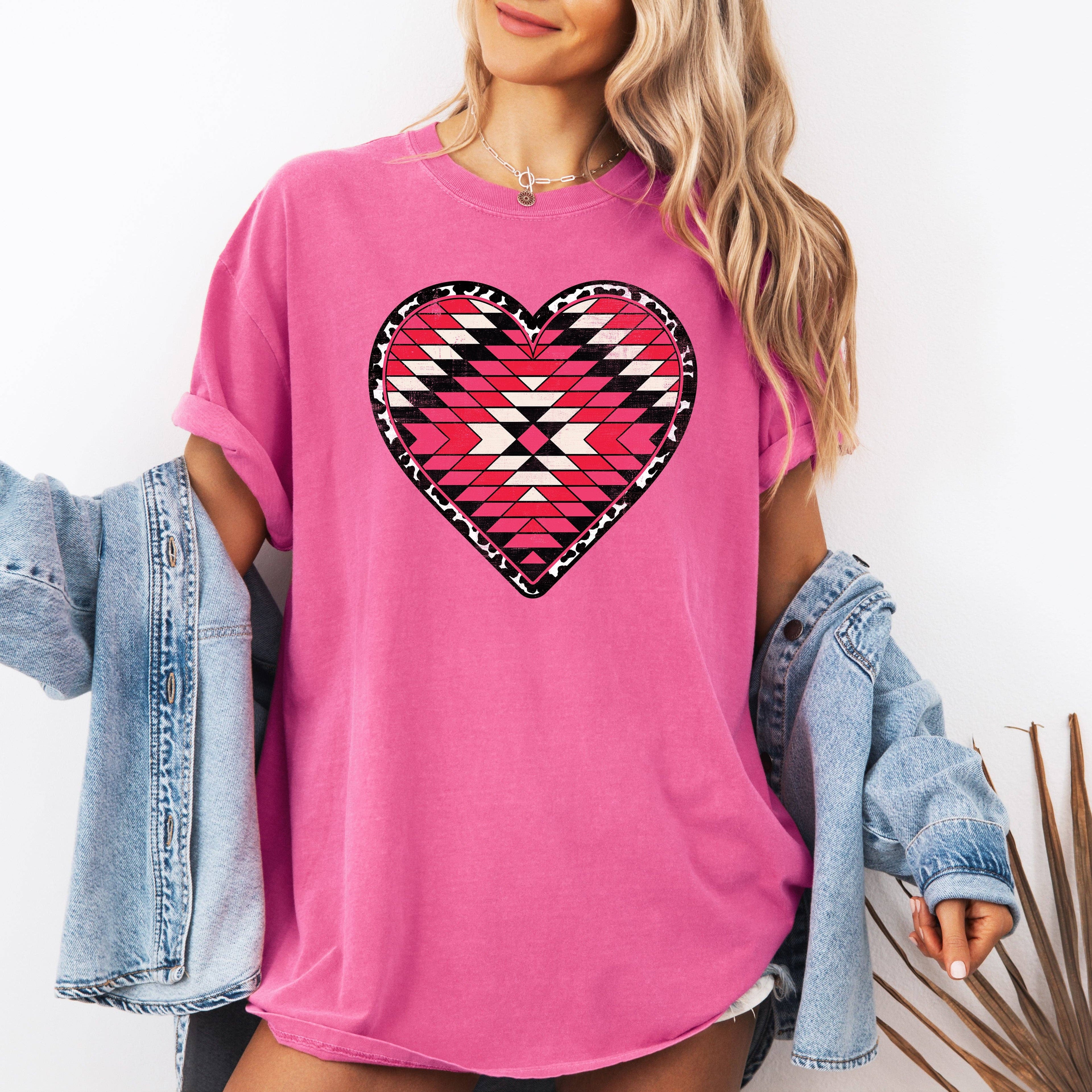 Aztec Cowboy Heart, Western, Valentine's Day, T-Shirt Hoodie, Sweatshirt | PodTeesHub.com